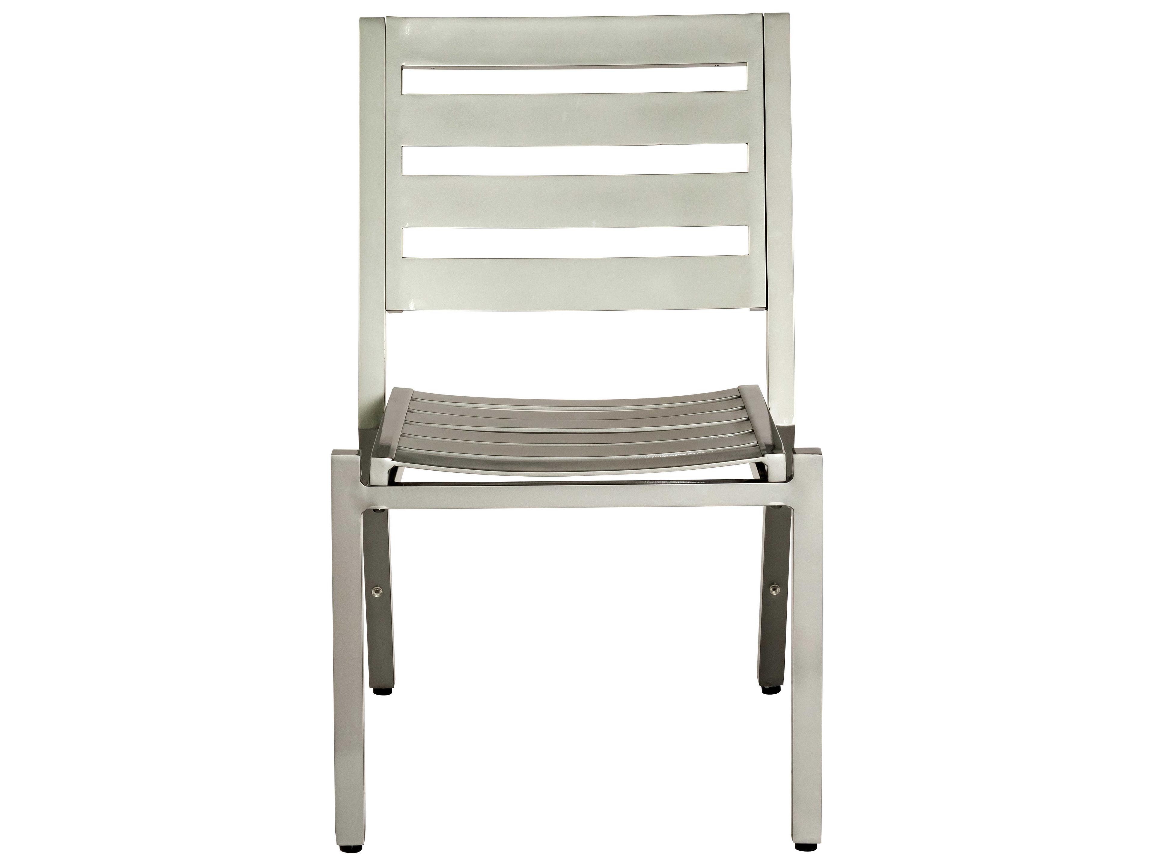 Woodard Palm Coast Slat Aluminum Stackable Outdoor Dining Side Chair
