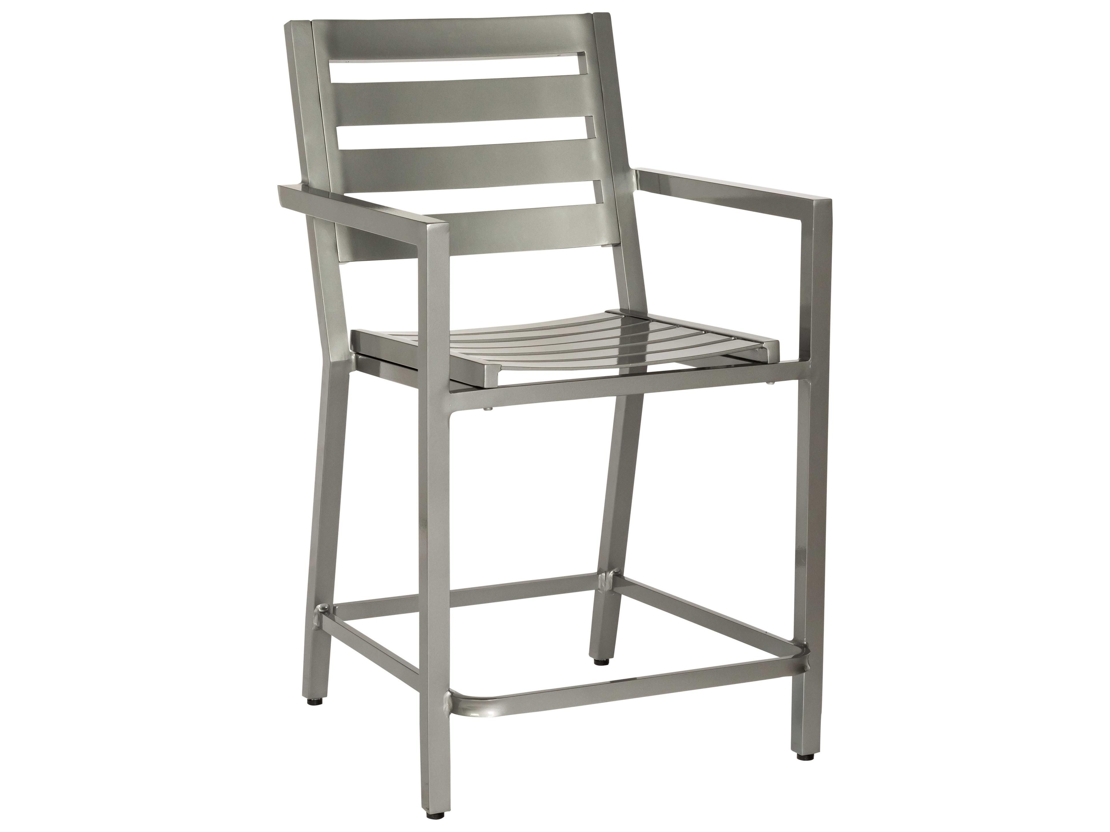 Palm Coast Slat Counter Stool with Arms Seat Replacement Cushions
