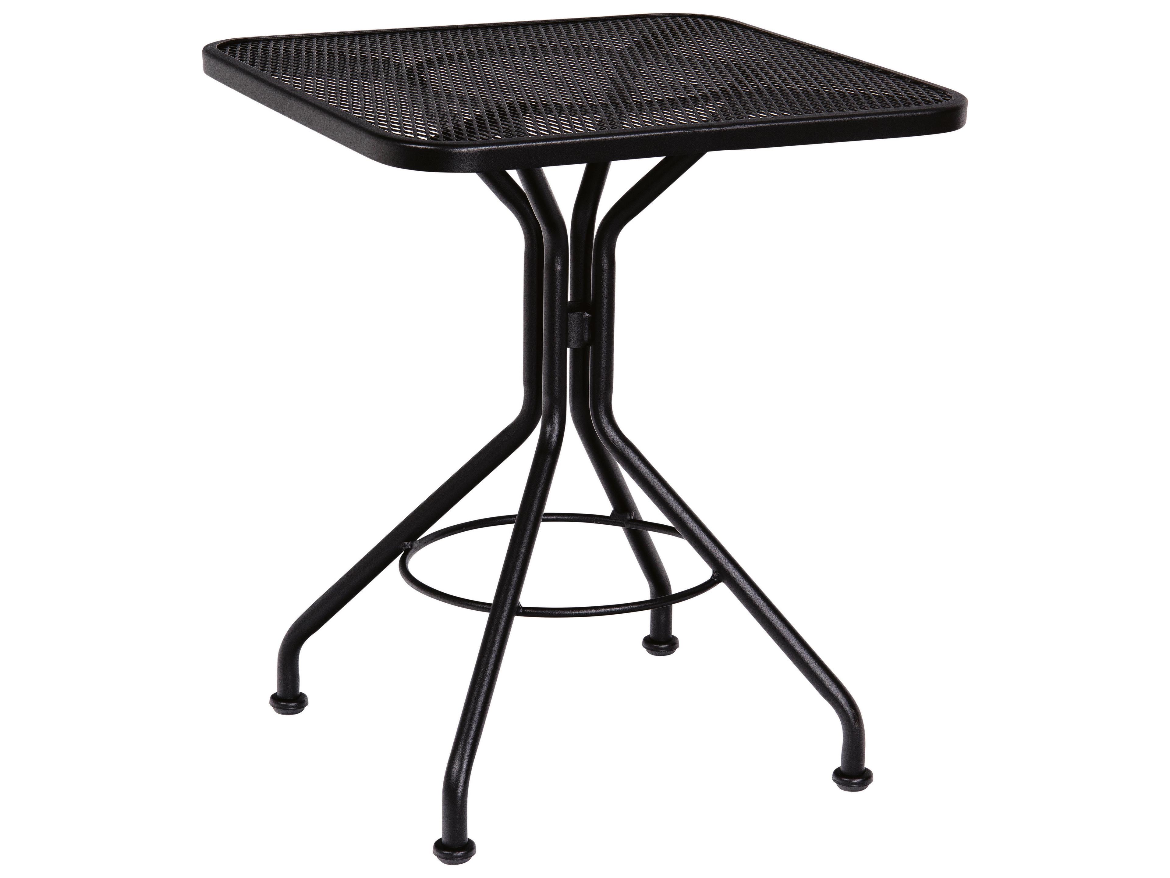 Wrought Iron Mesh Square Outdoor Bistro Table