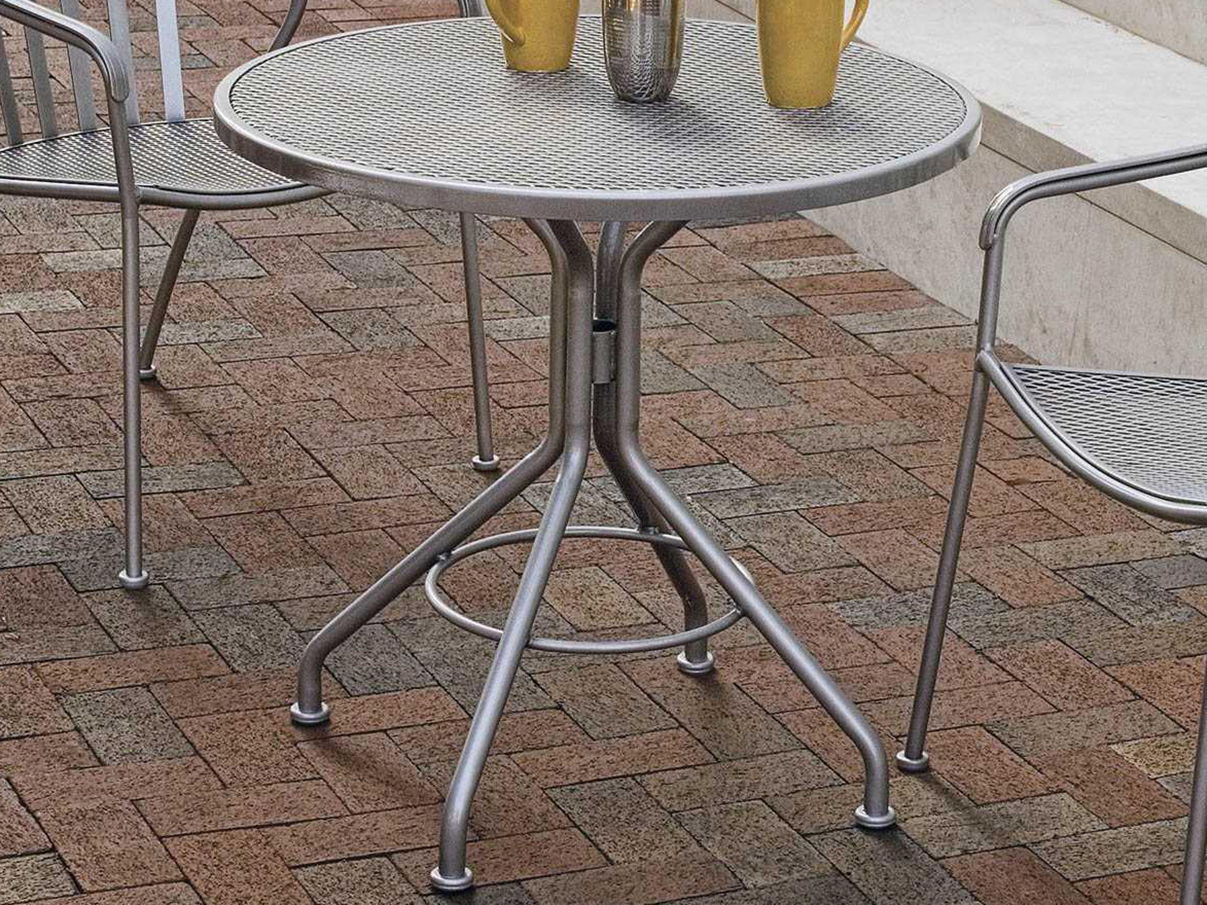 Woodard Wrought Iron Mesh Round Outdoor Bistro Table