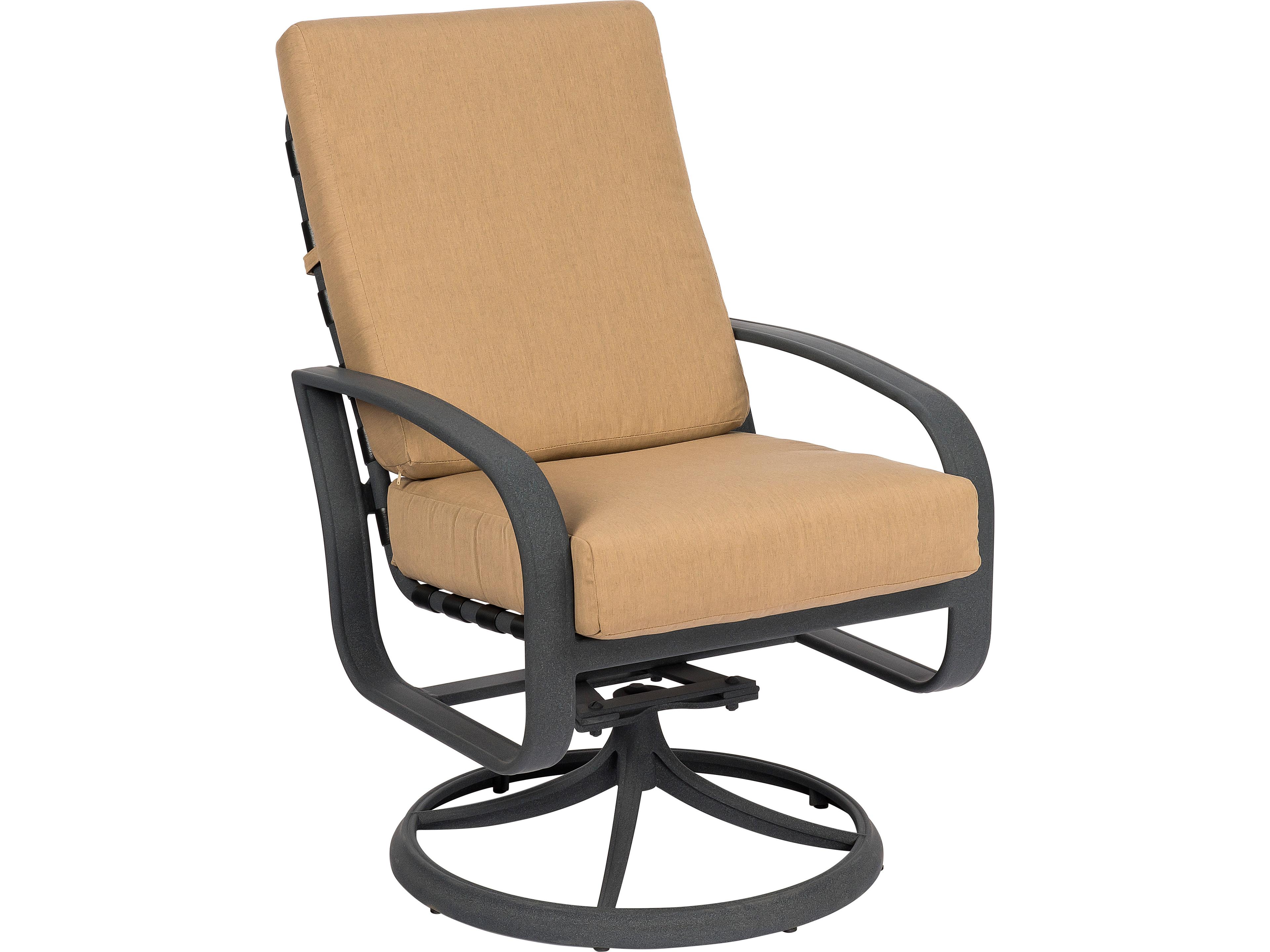 Cayman Isle Cushion Aluminum Swivel Rocker Outdoor Dining Arm Chair