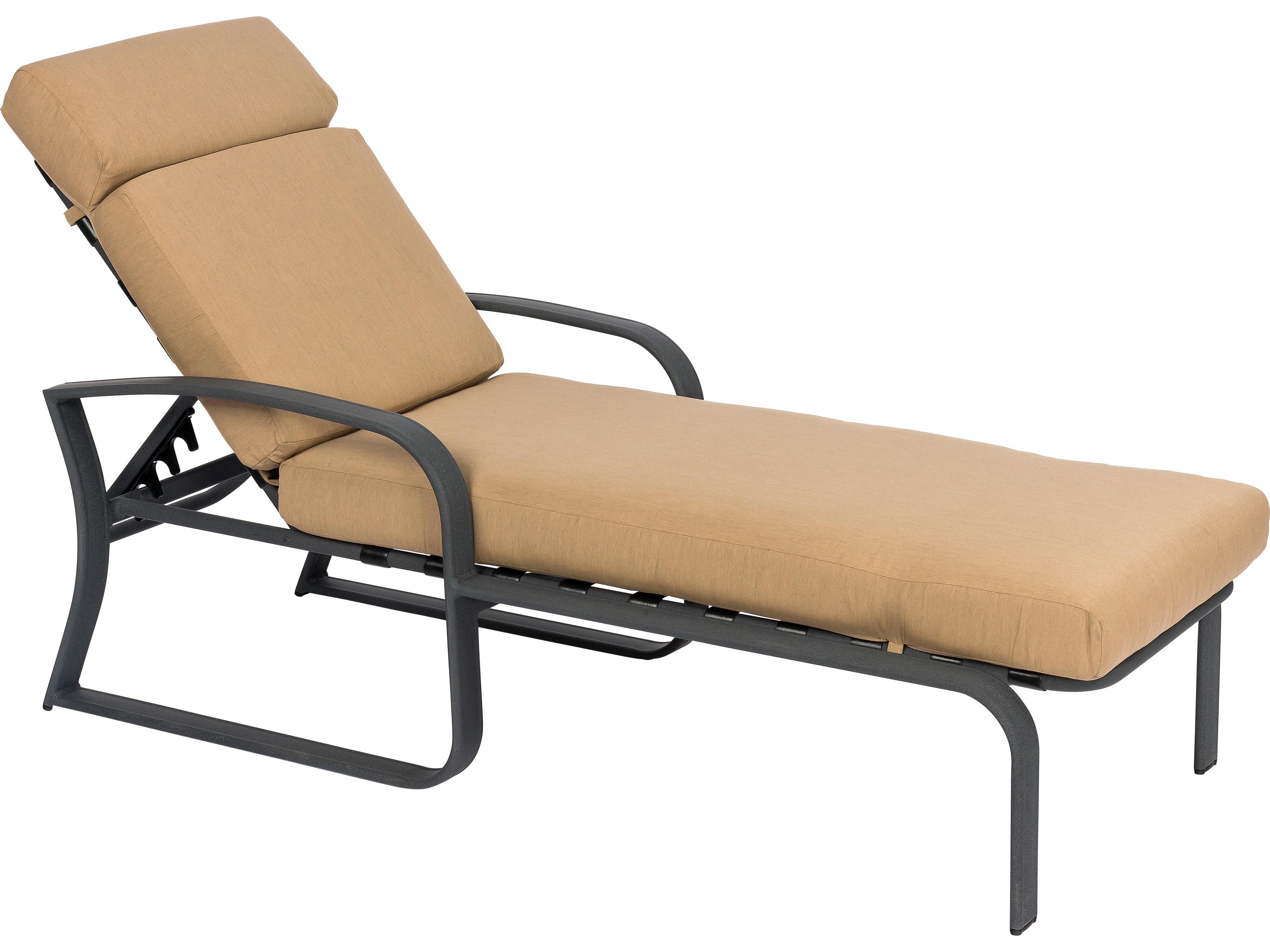 Cayman Isle Cushion Aluminum Adjustable Patio Chaise Lounge