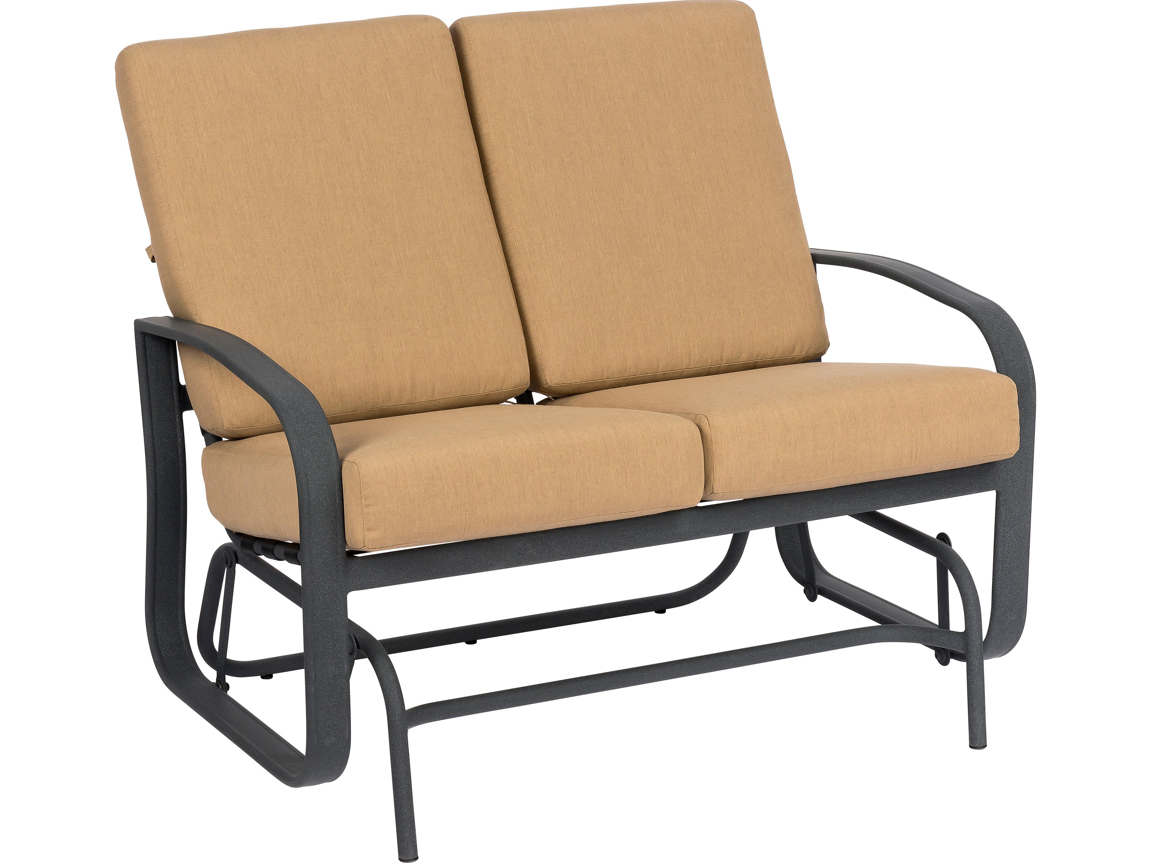 Cayman Isle Cushion Aluminum Glider Outdoor Patio Loveseat