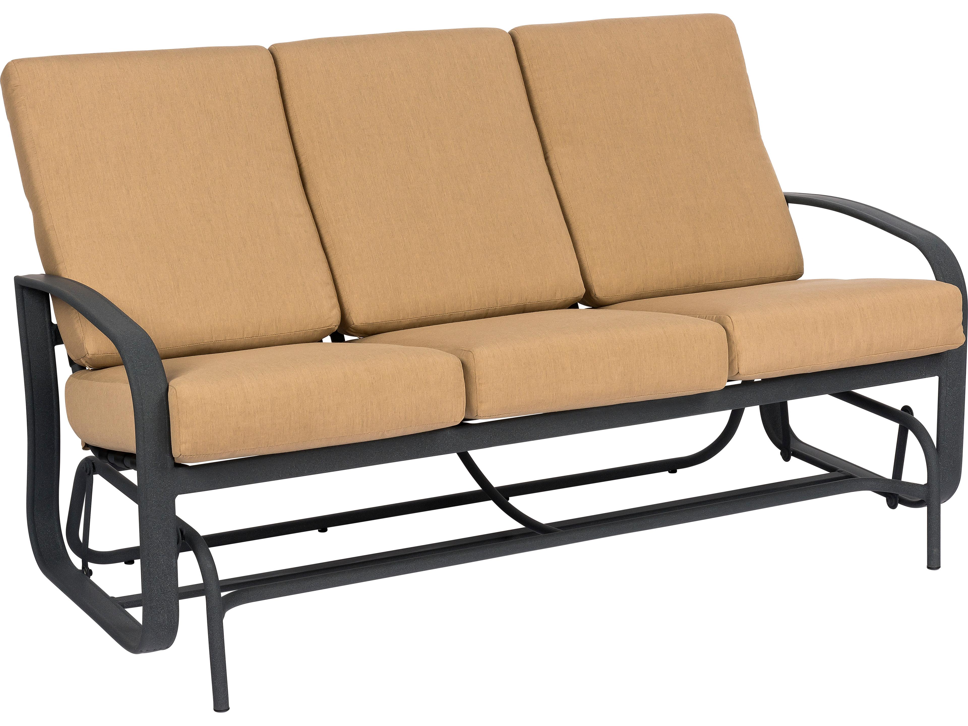 Cayman Isle Cushion Aluminum Glider Outdoor Patio Sofa