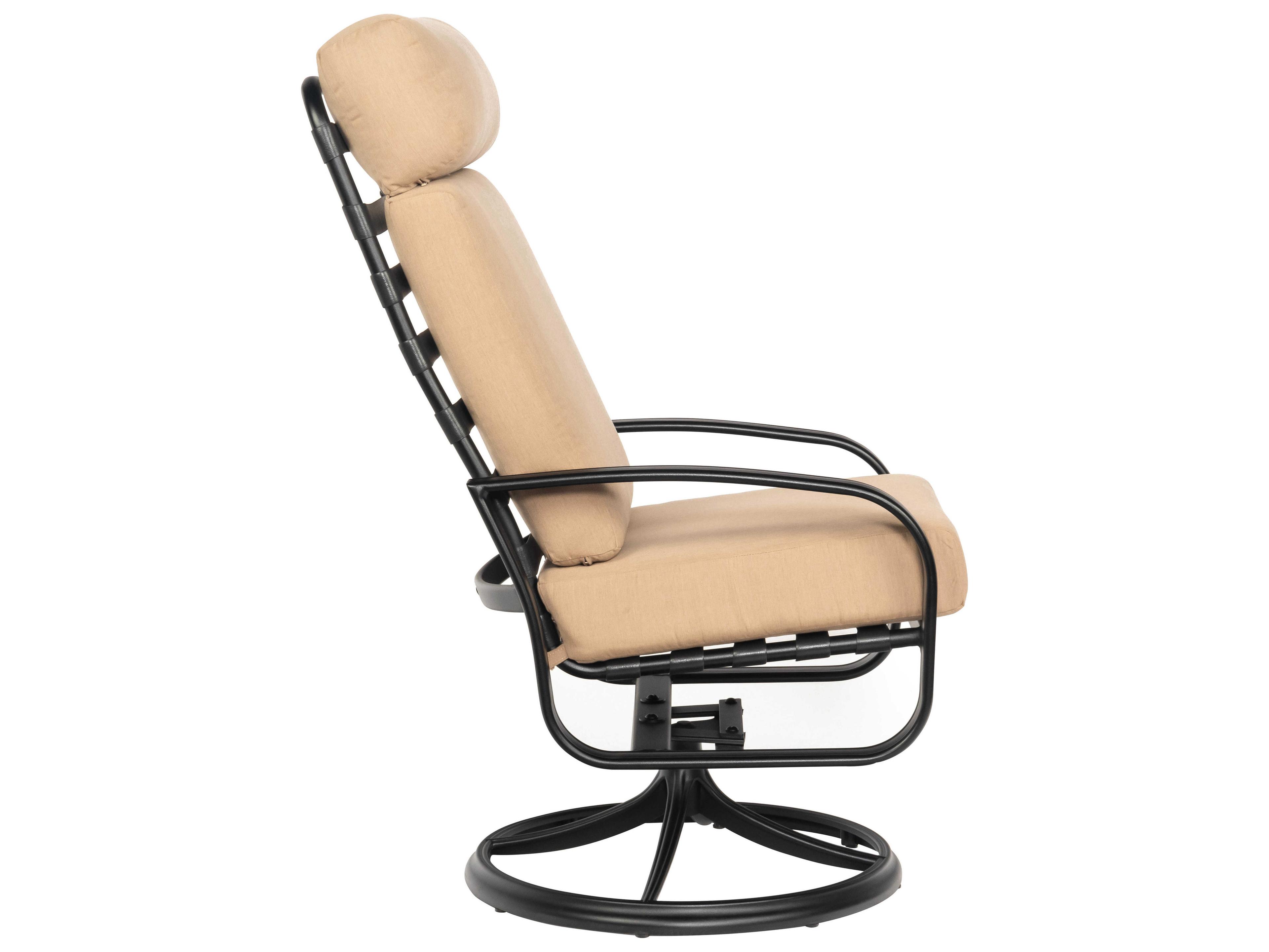 Woodard Cayman Isle Cushion Aluminum High Back Swivel Rocker Outdoor Patio Dining Arm Chair