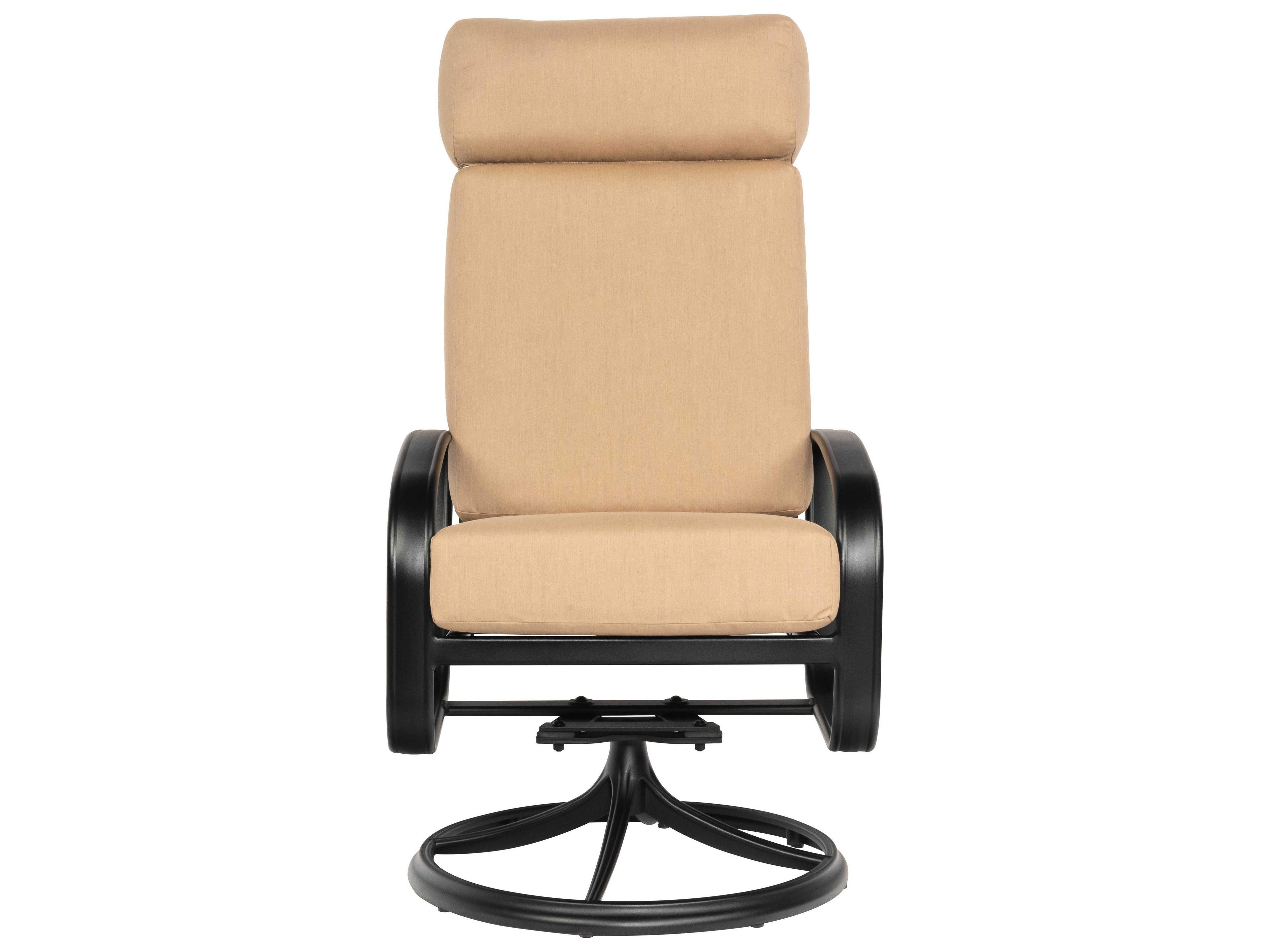Woodard Cayman Isle Cushion Aluminum High Back Swivel Rocker Outdoor Patio Dining Arm Chair