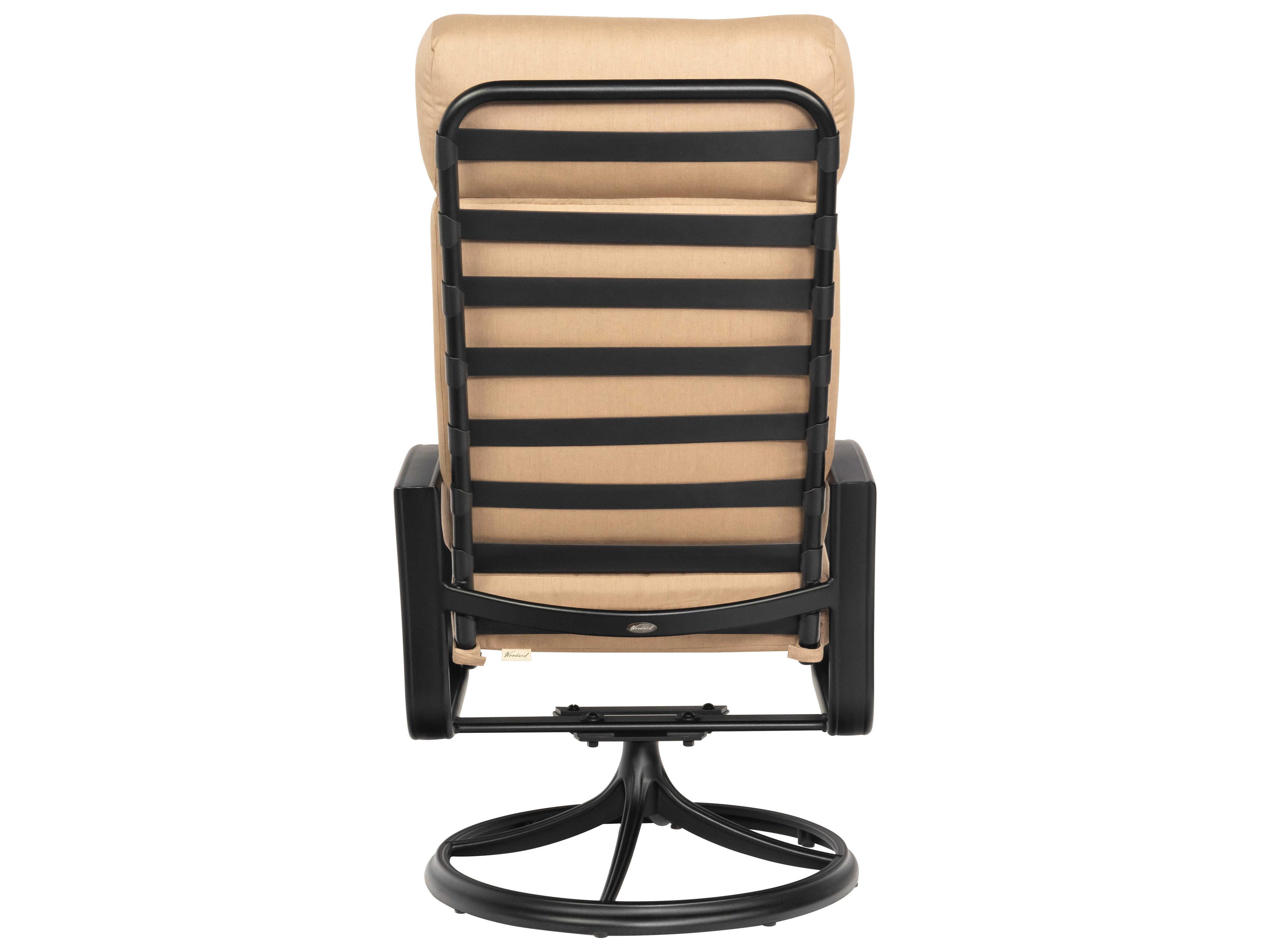 Woodard Cayman Isle Cushion Aluminum High Back Swivel Rocker Outdoor Patio Dining Arm Chair