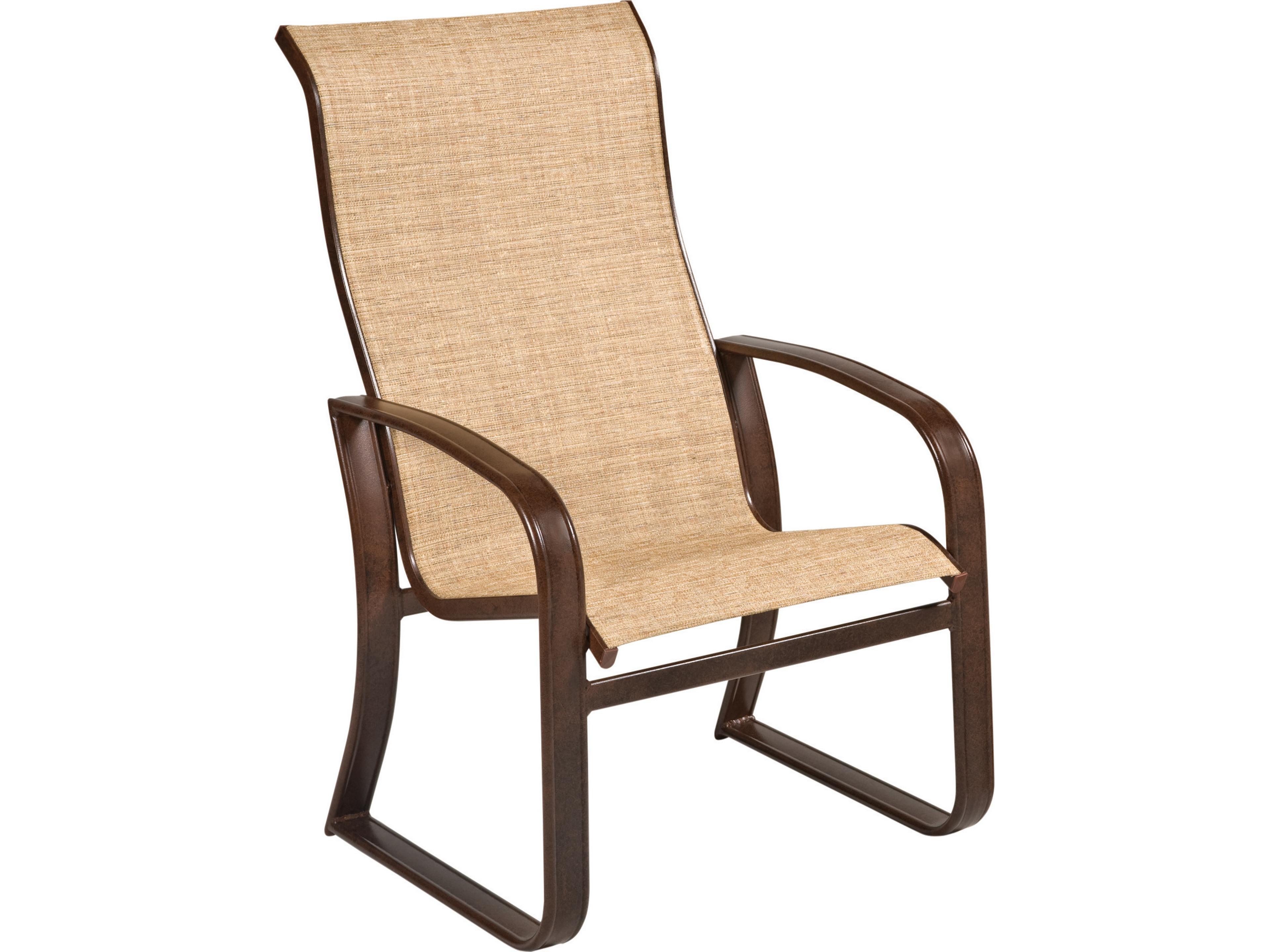 Cayman Isle Sling Aluminum High Back Outdoor Dining Arm Chair