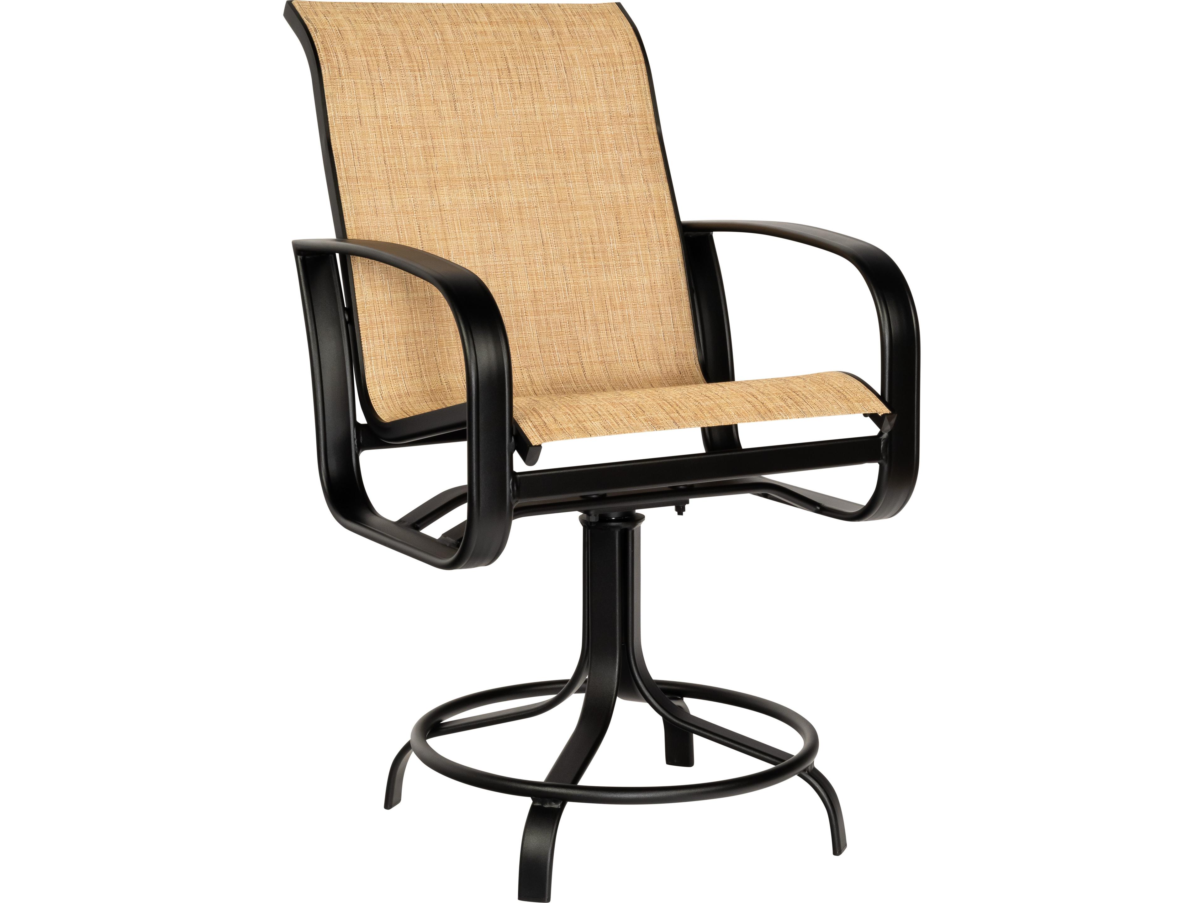 Cayman Isle Sling Aluminum Swivel Outdoor Patio Counter Stool