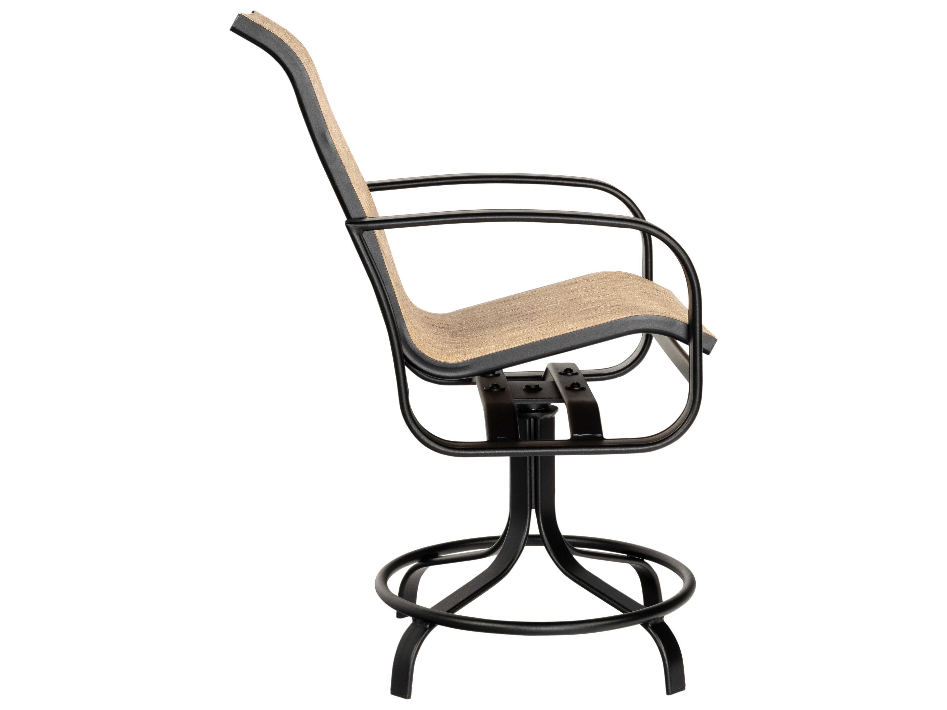 Woodard Cayman Isle Sling Aluminum Swivel Outdoor Patio Counter Stool