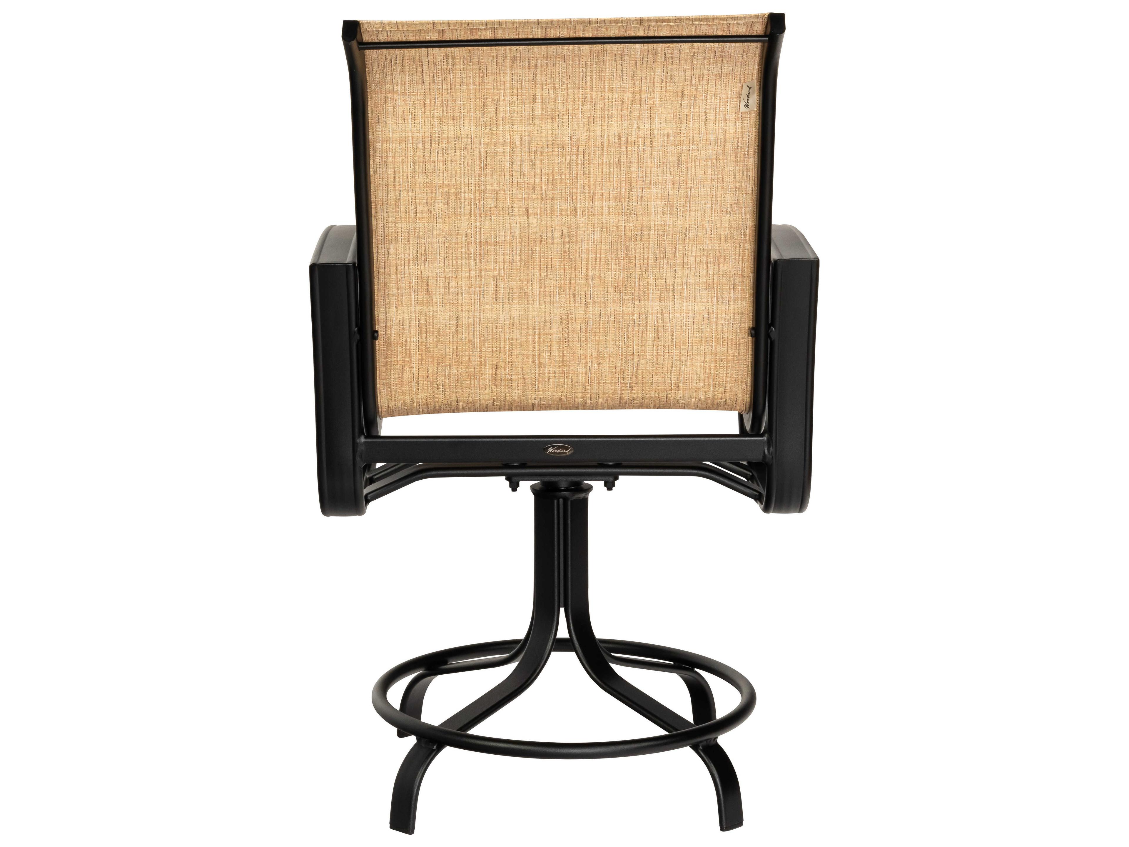 Woodard Cayman Isle Sling Aluminum Swivel Outdoor Patio Counter Stool