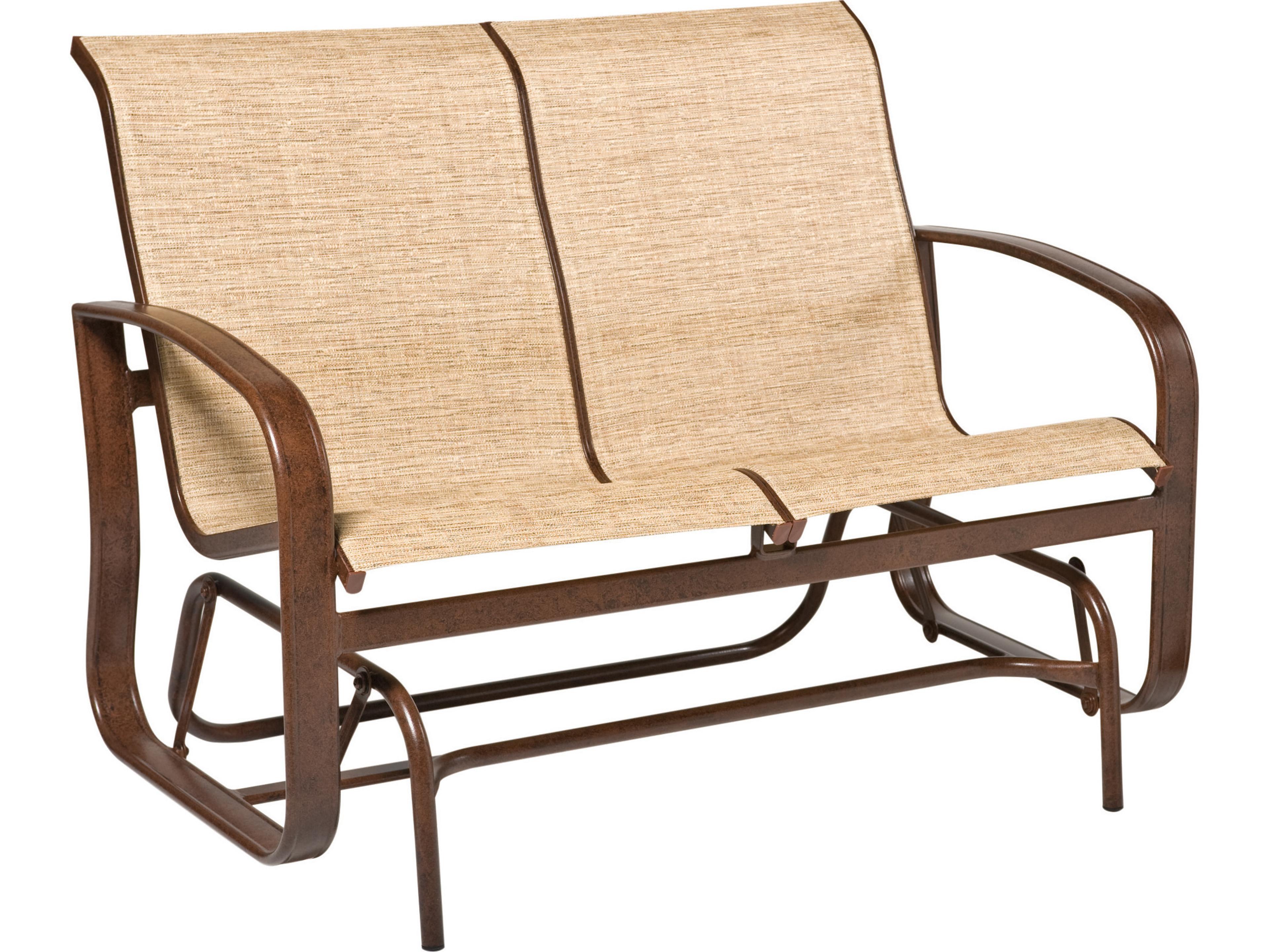 Cayman Isle Sling Aluminum Glider Patio Loveseat