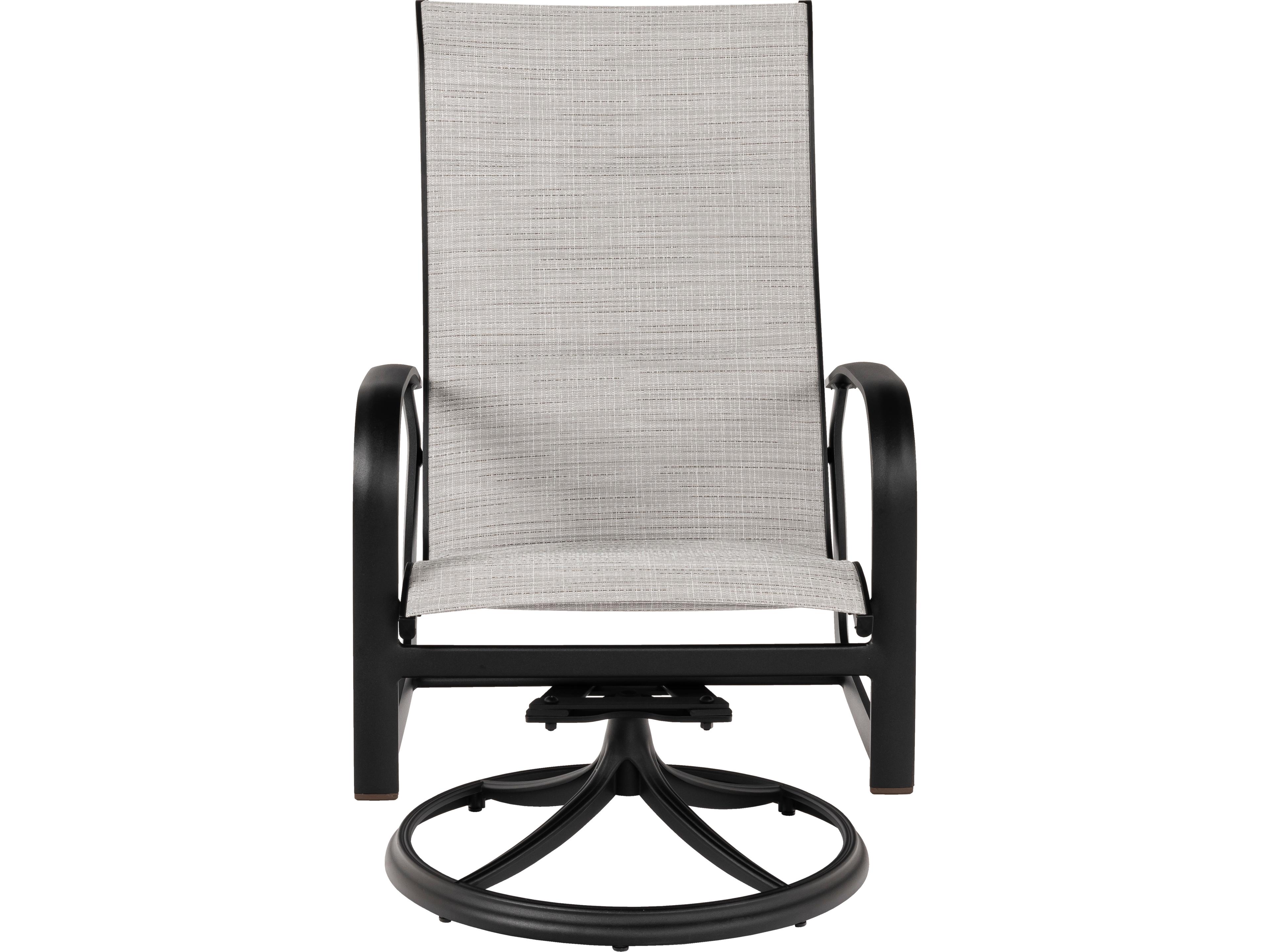 Woodard Fremont Padded Sling Aluminum High Back Swivel Rocker Outdoor Patio Lounge Chair