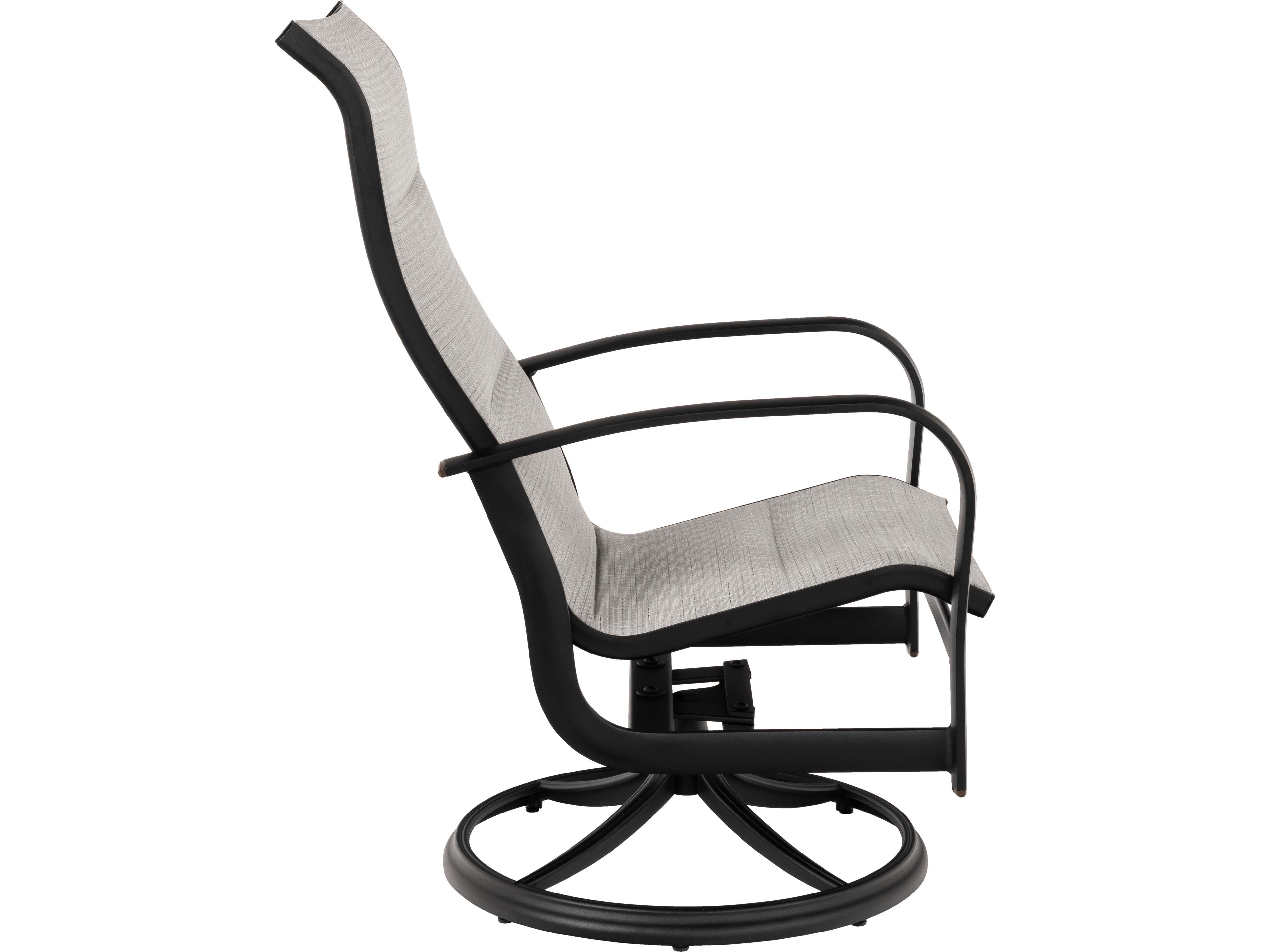 Woodard Fremont Padded Sling Aluminum High Back Swivel Rocker Outdoor Patio Lounge Chair
