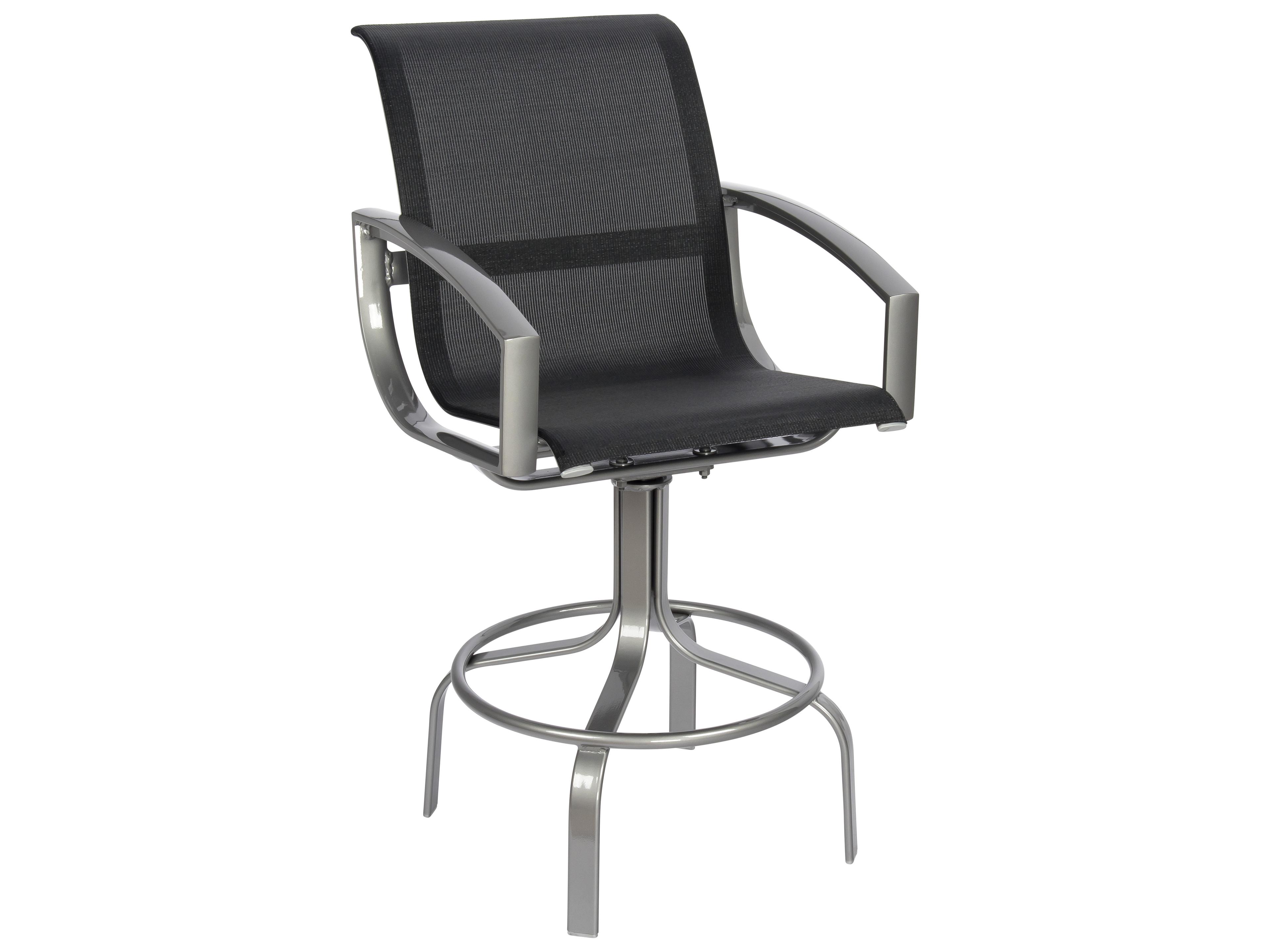Metropolis Sling Aluminum Swivel Patio Bar Stool
