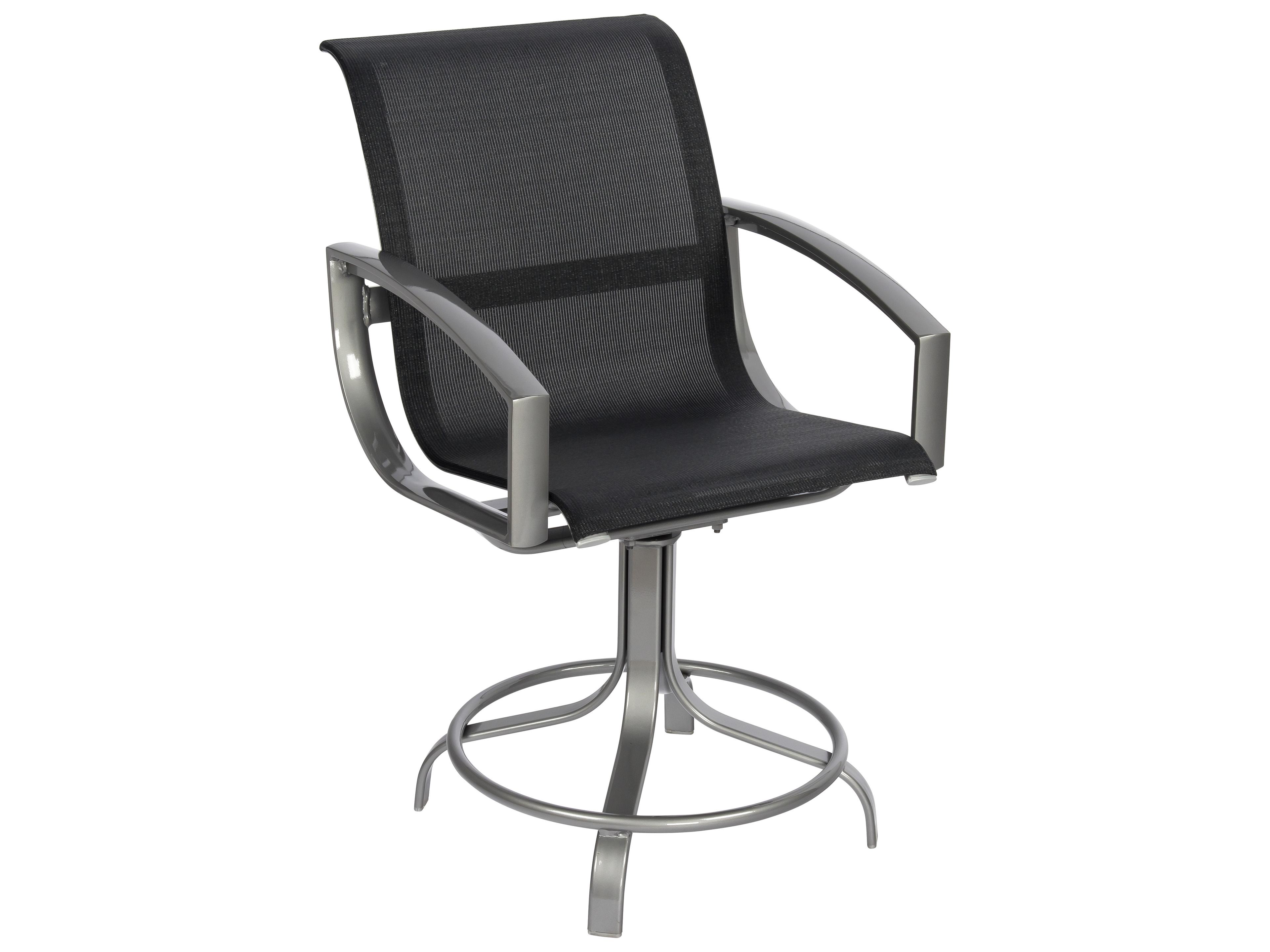 Woodard Metropolis Sling Aluminum Swivel Outdoor Counter Stool
