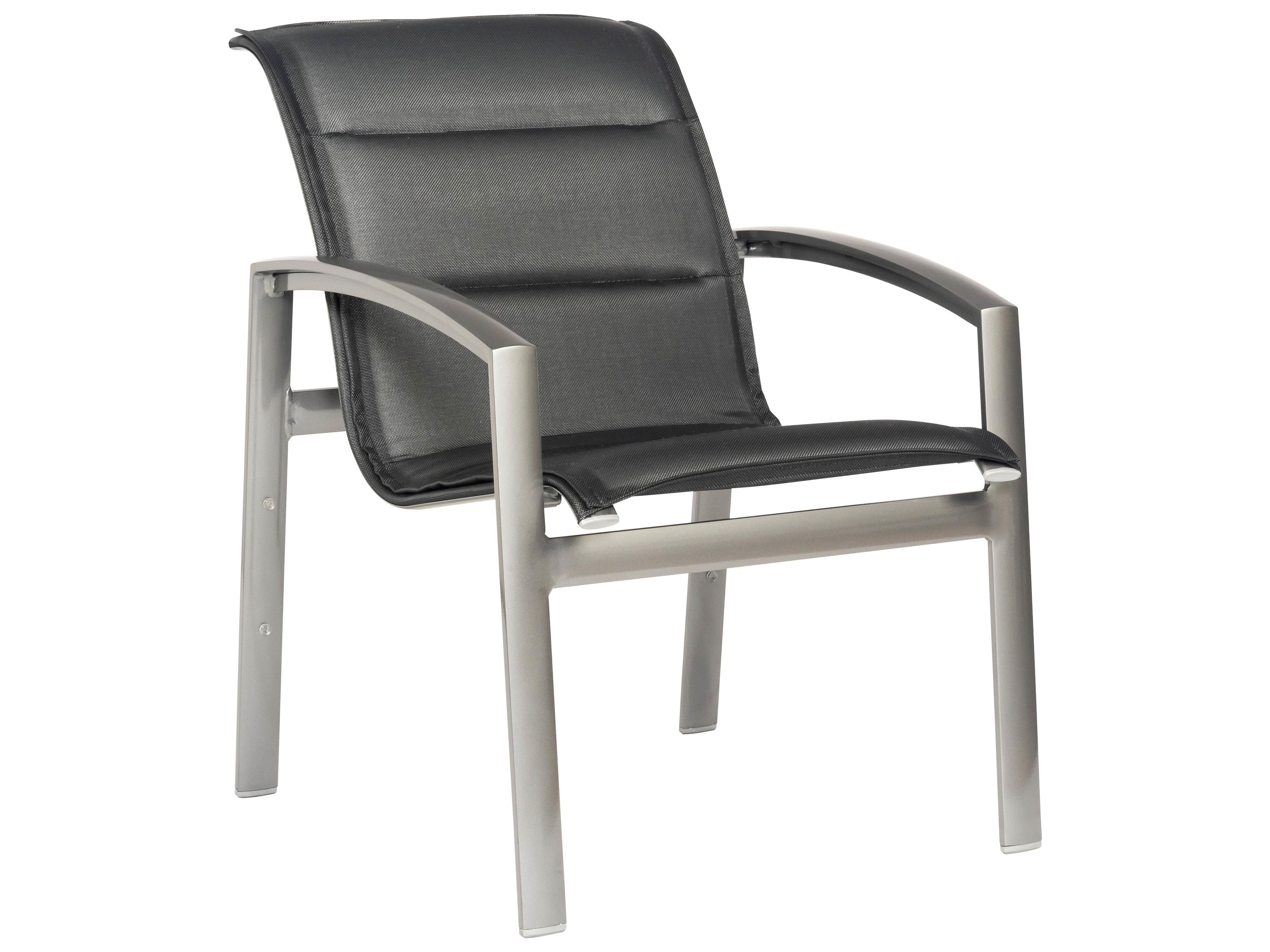 Woodard Metropolis Padded Sling Aluminum Stackable Outdoor Patio Dining Arm Chair