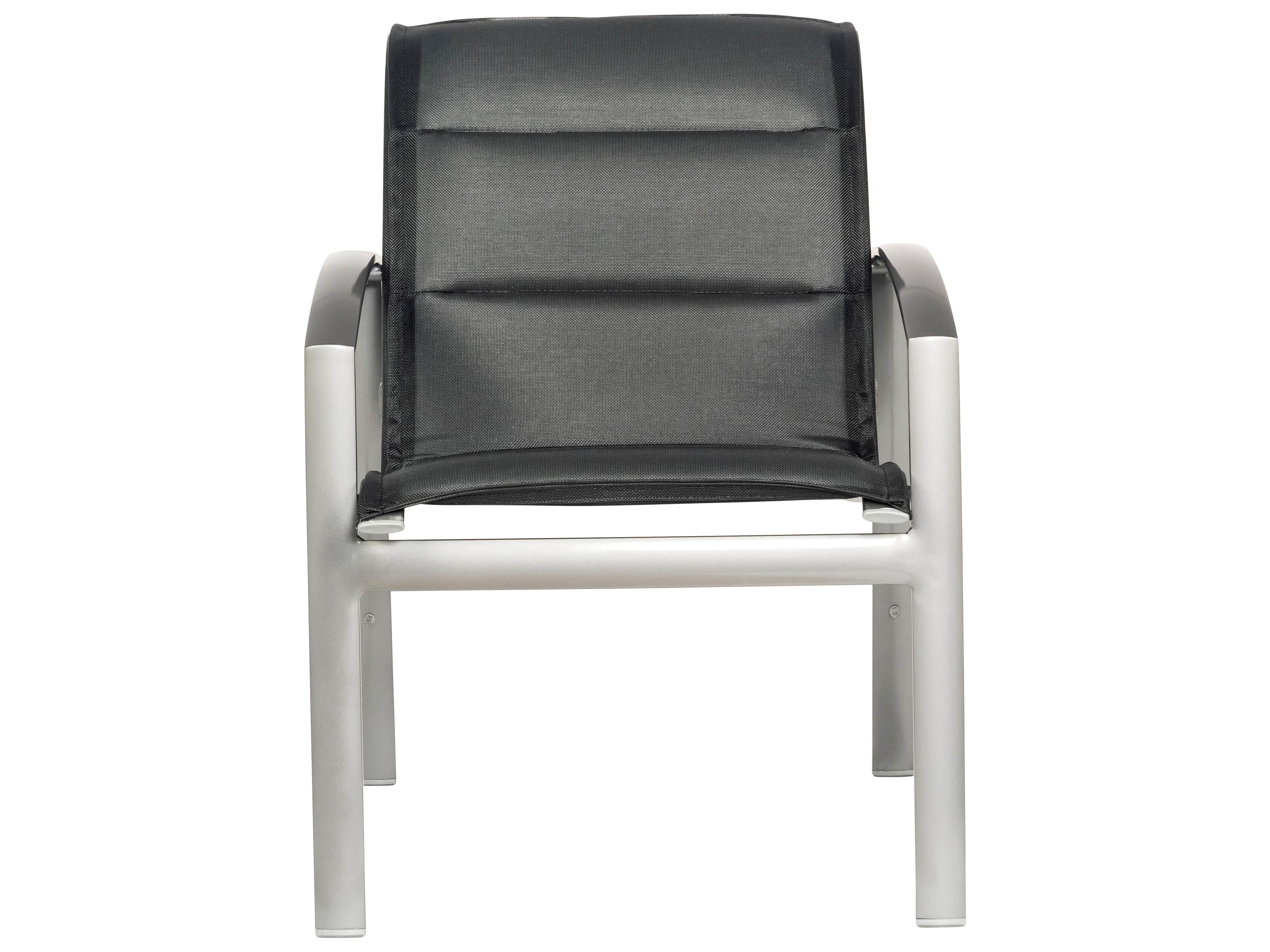 Woodard Metropolis Padded Sling Aluminum Stackable Outdoor Patio Dining Arm Chair