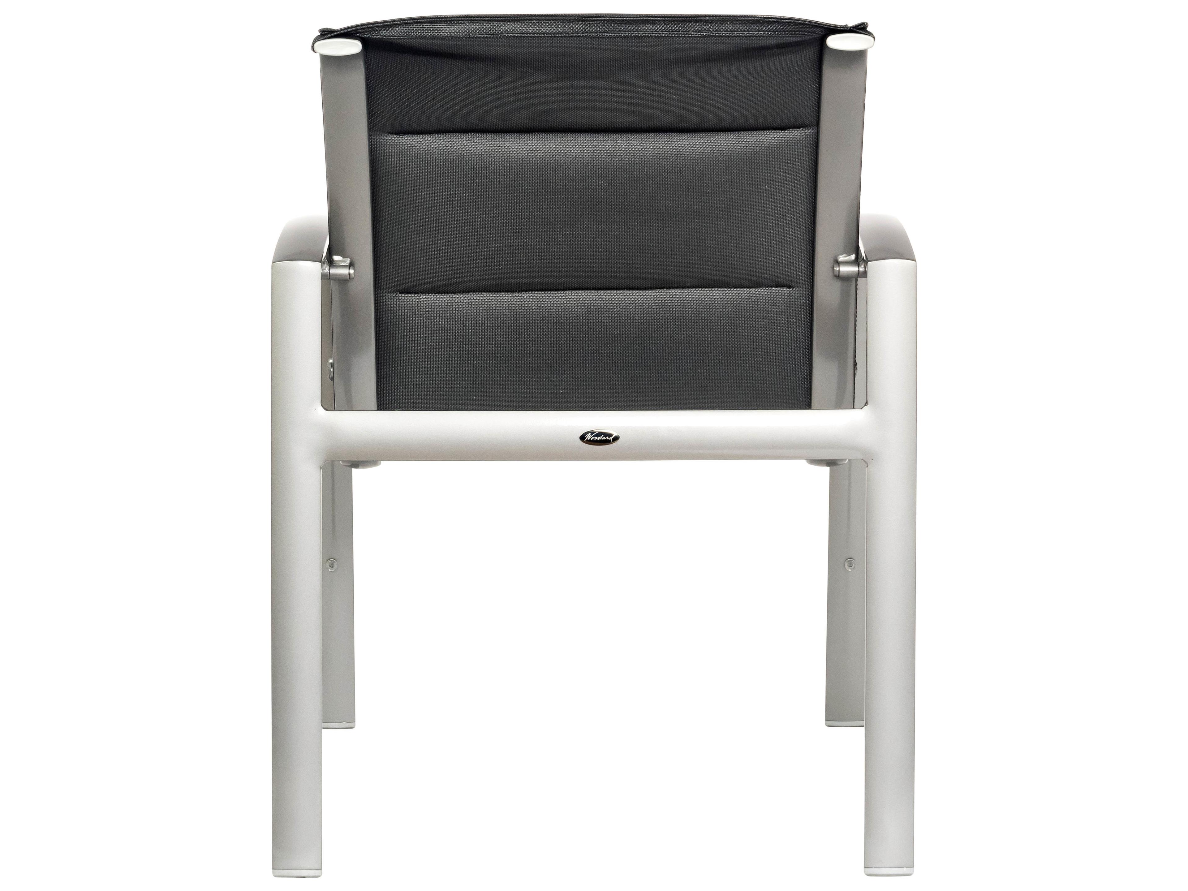 Woodard Metropolis Padded Sling Aluminum Stackable Outdoor Patio Dining Arm Chair