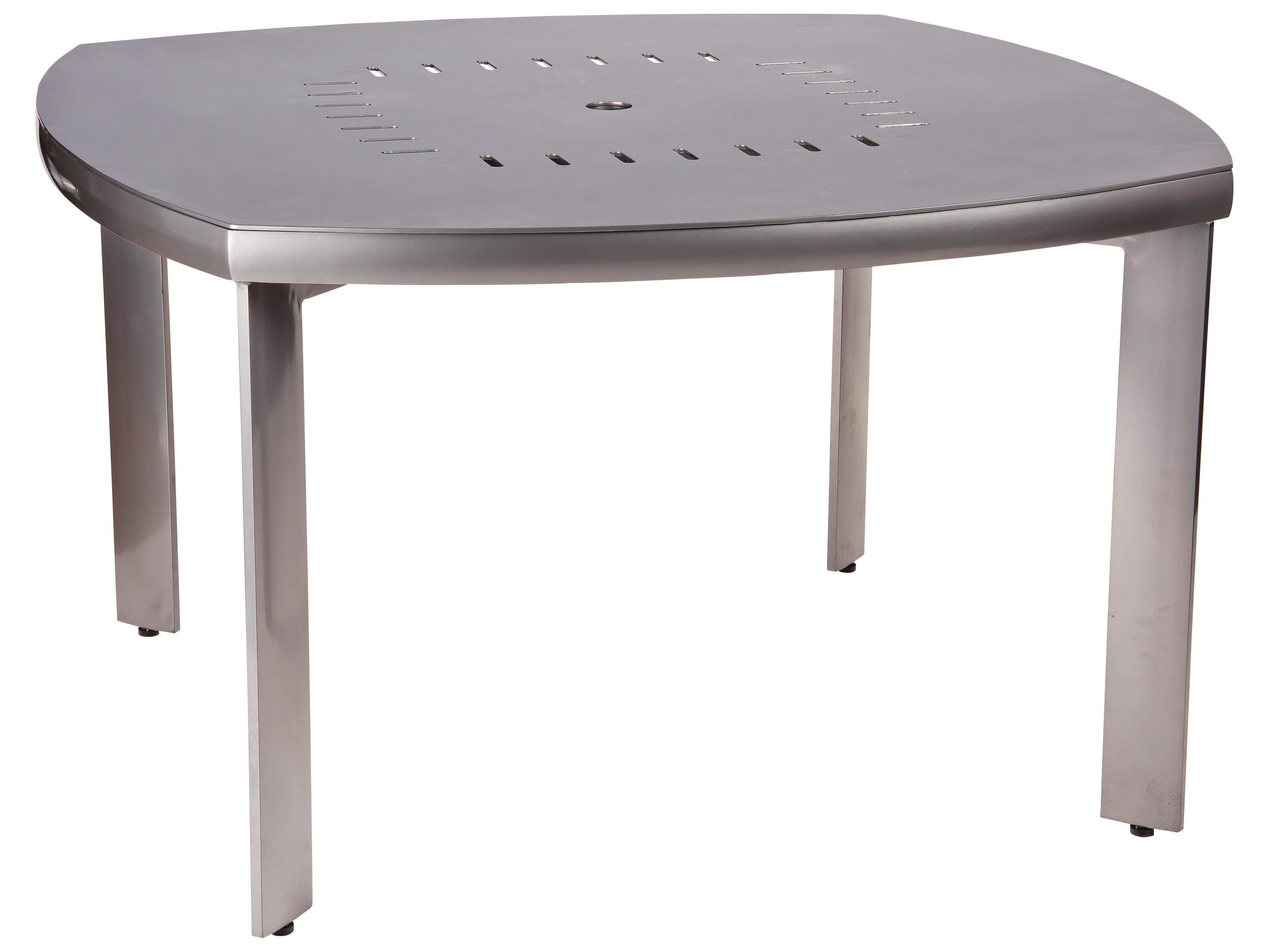 Metropolis Square Round Dining Table Aluminum Outdoor