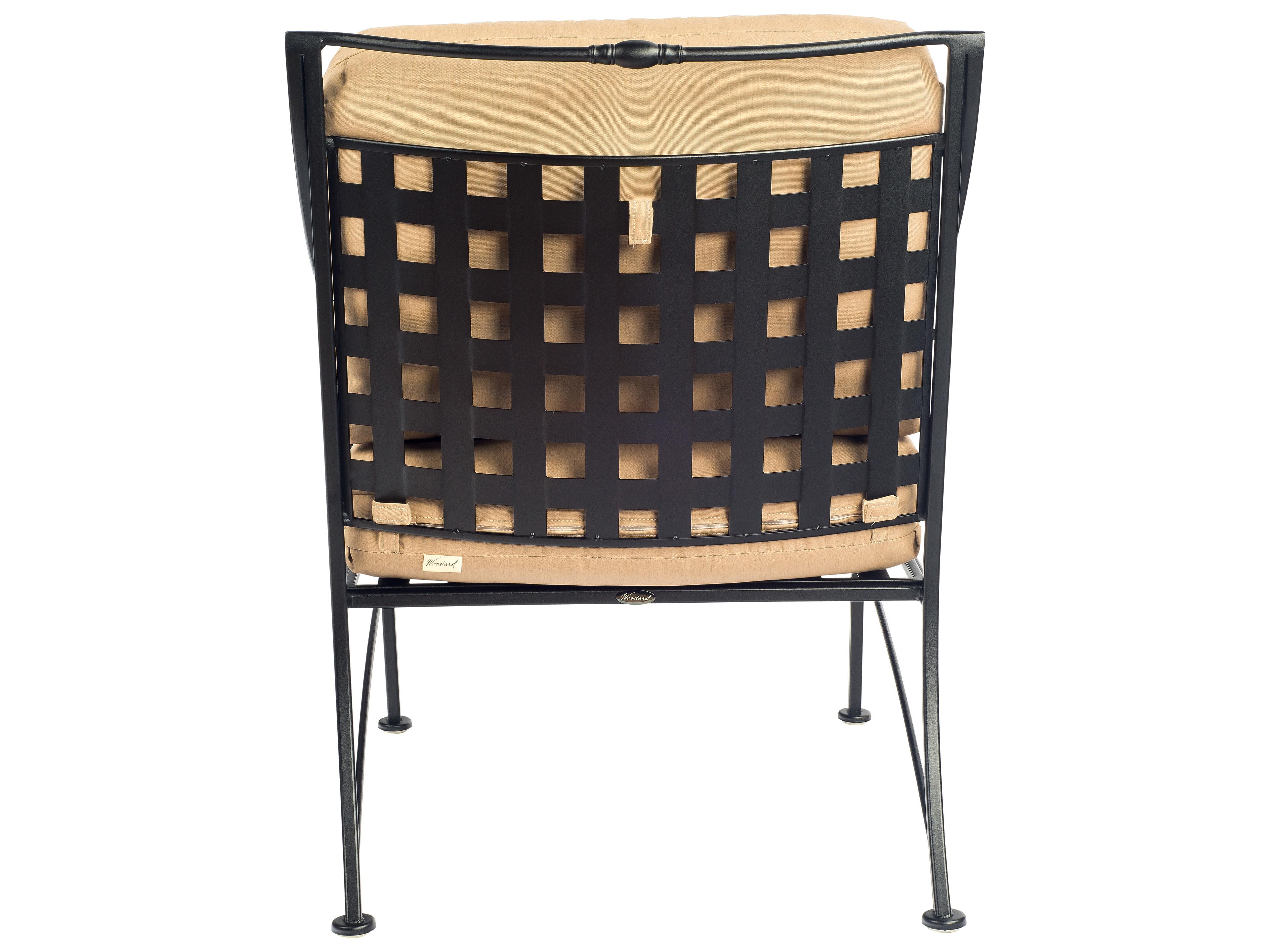 Woodard Sheffield Cushion Wrought Iron Outdoor Lounge Chair