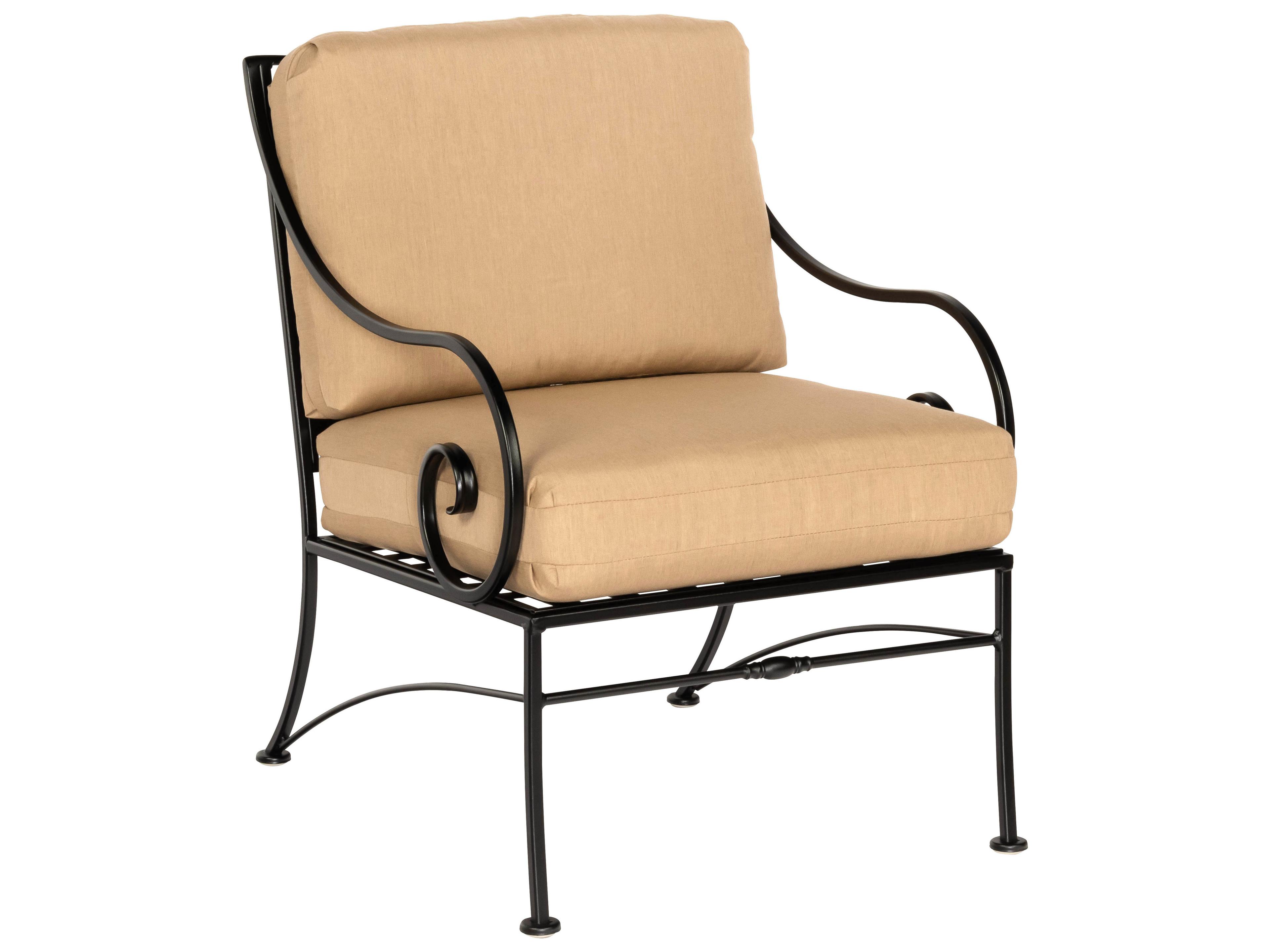 Woodard Sheffield Cushion Wrought Iron Outdoor Lounge Chair