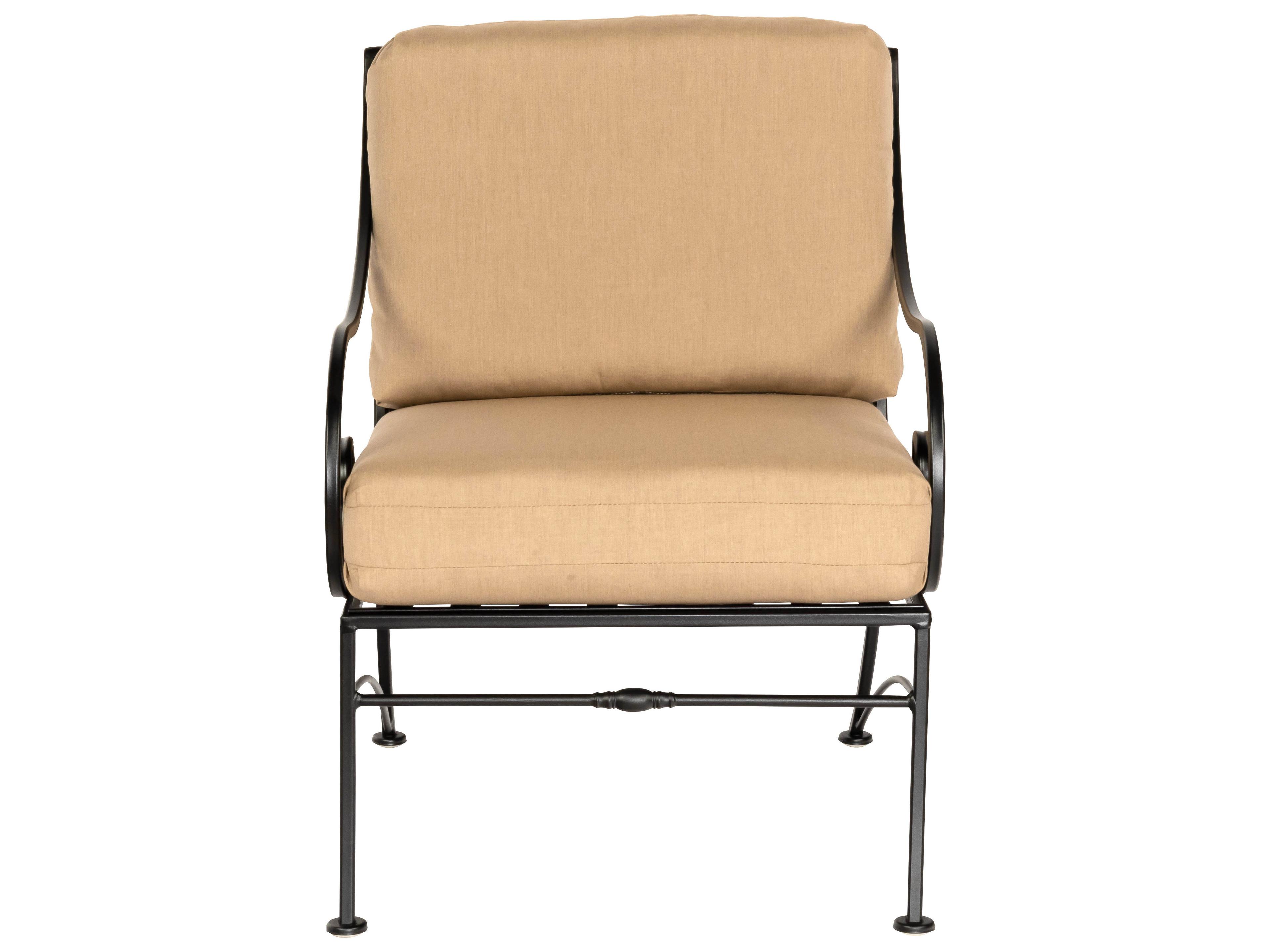 Woodard Sheffield Cushion Wrought Iron Outdoor Lounge Chair