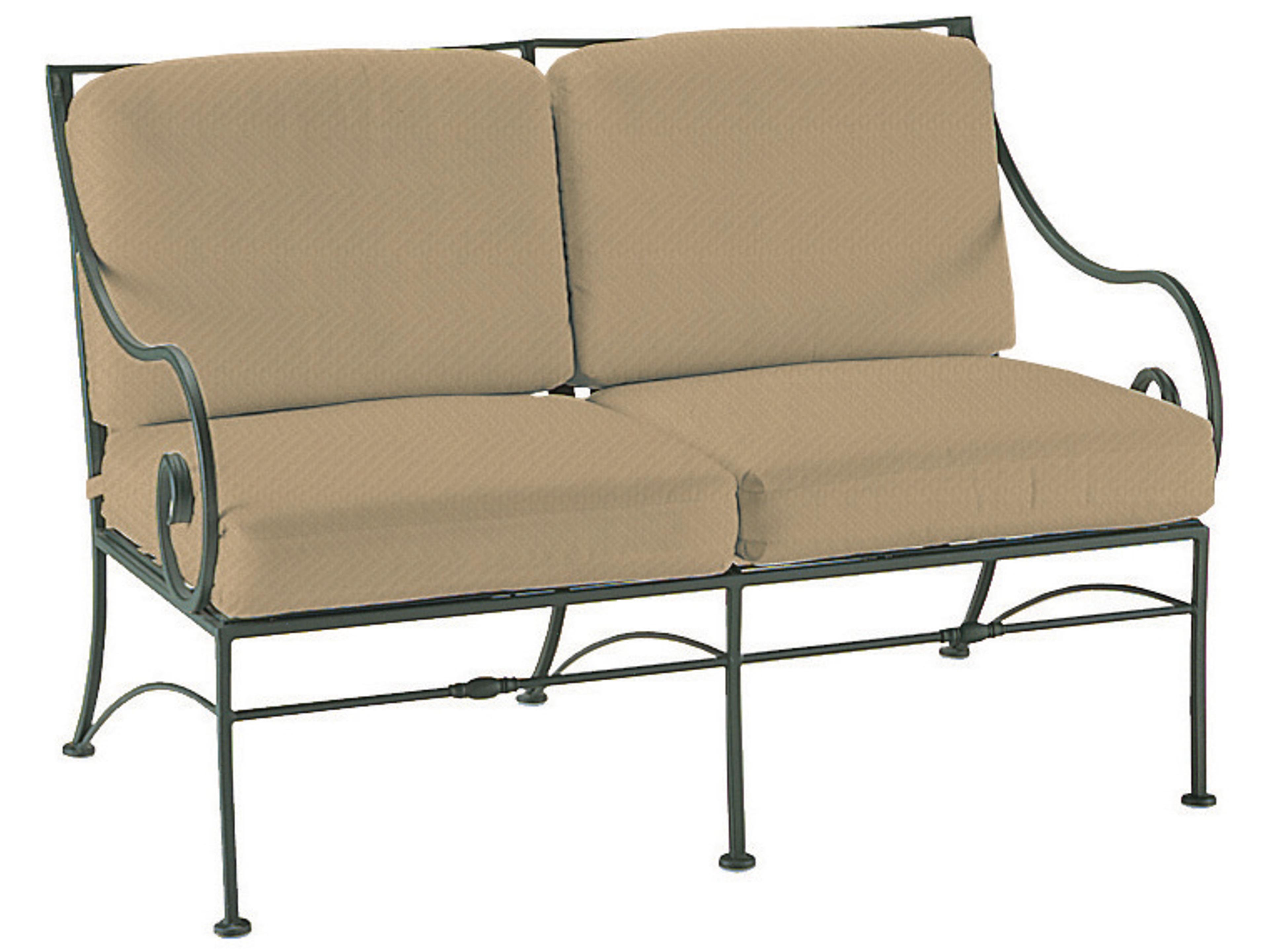 Sheffield Cushion Wrought Iron Outdoor Loveseat