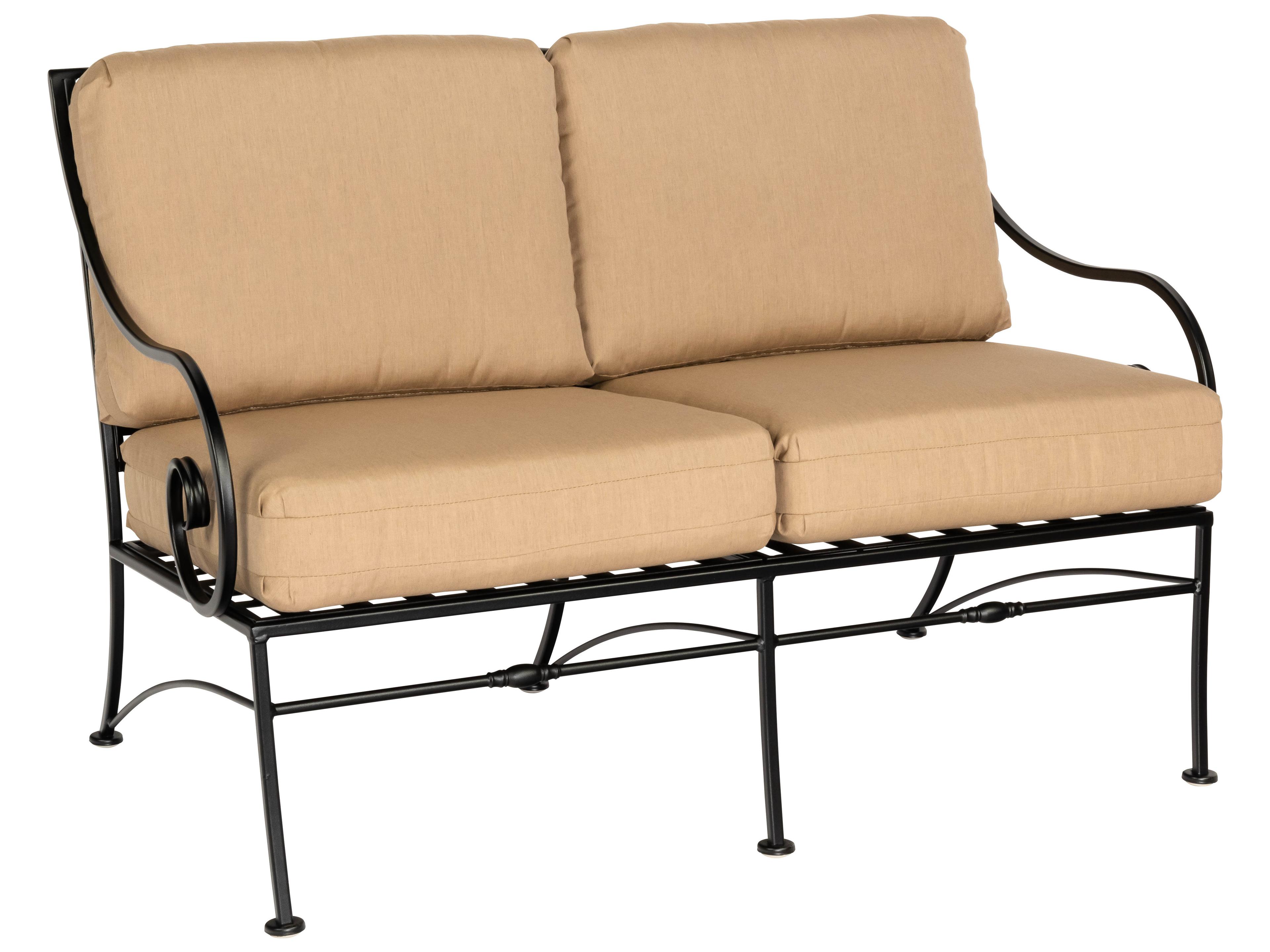 Woodard Sheffield Cushion Wrought Iron Outdoor Loveseat