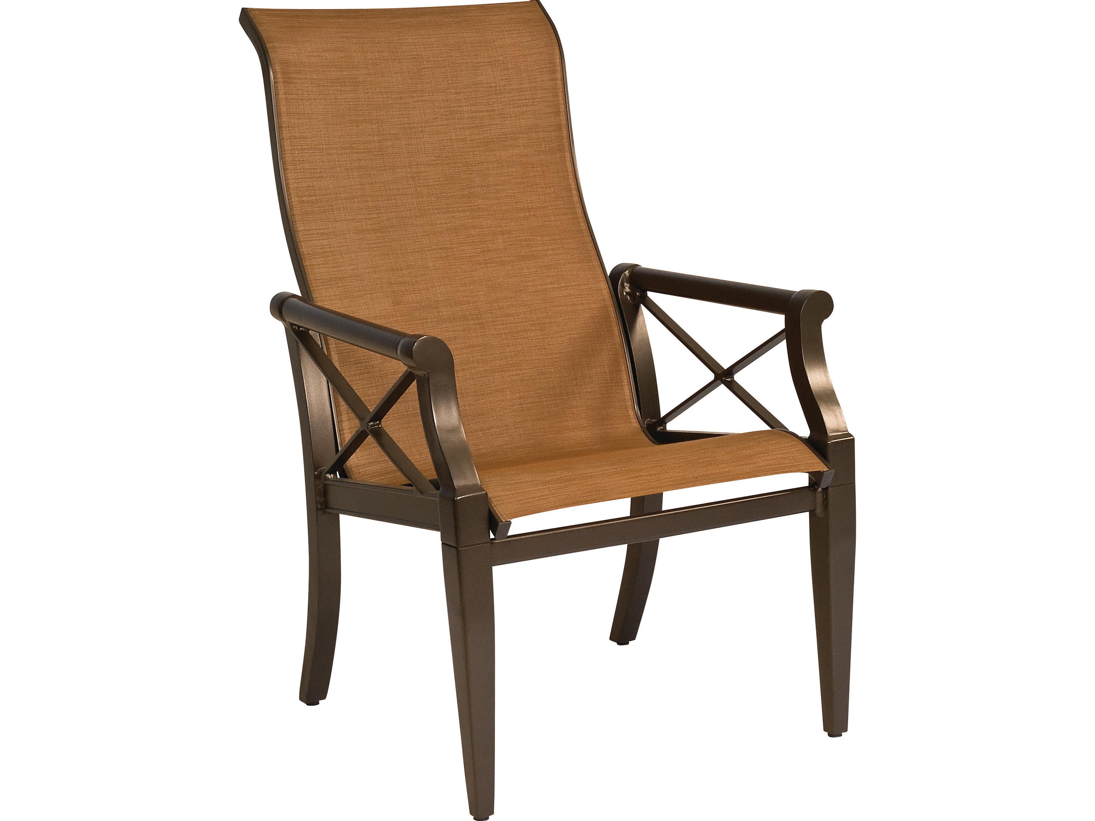 Andover Sling Aluminum High Back Patio Dining Arm Chair