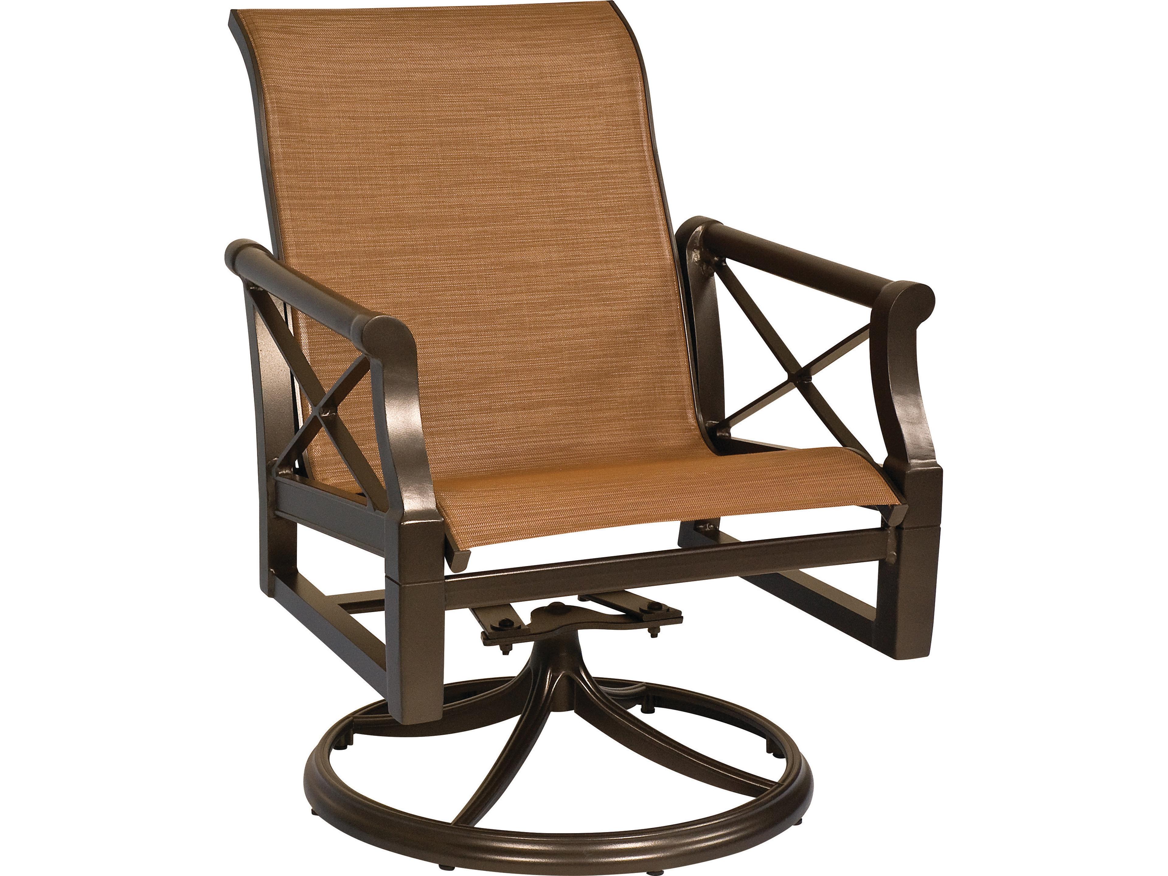 Andover Sling Aluminum Swivel Rocker Outdoor Patio Dining Arm Chair