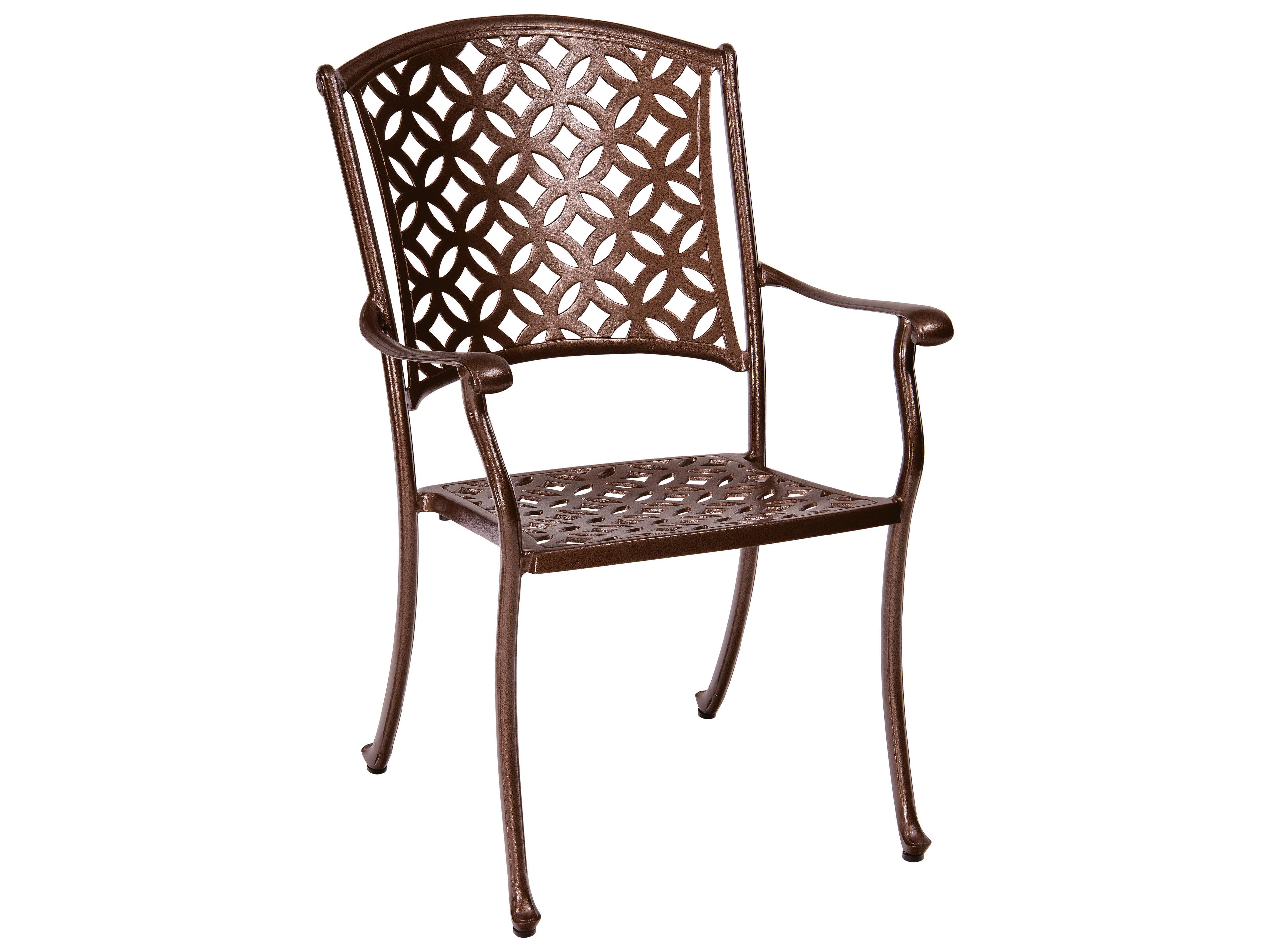 Casa Cast Aluminum Stackable Outdoor Dining Arm Chair