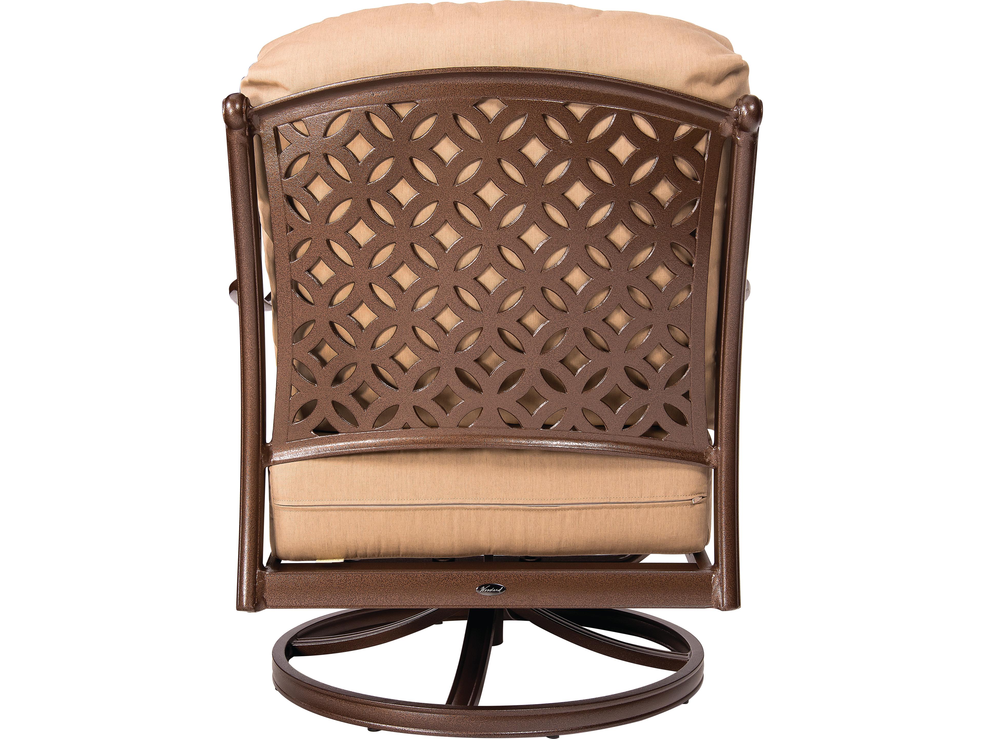 Woodard Casa Cast Aluminum Swivel Rocker Patio Lounge Chair