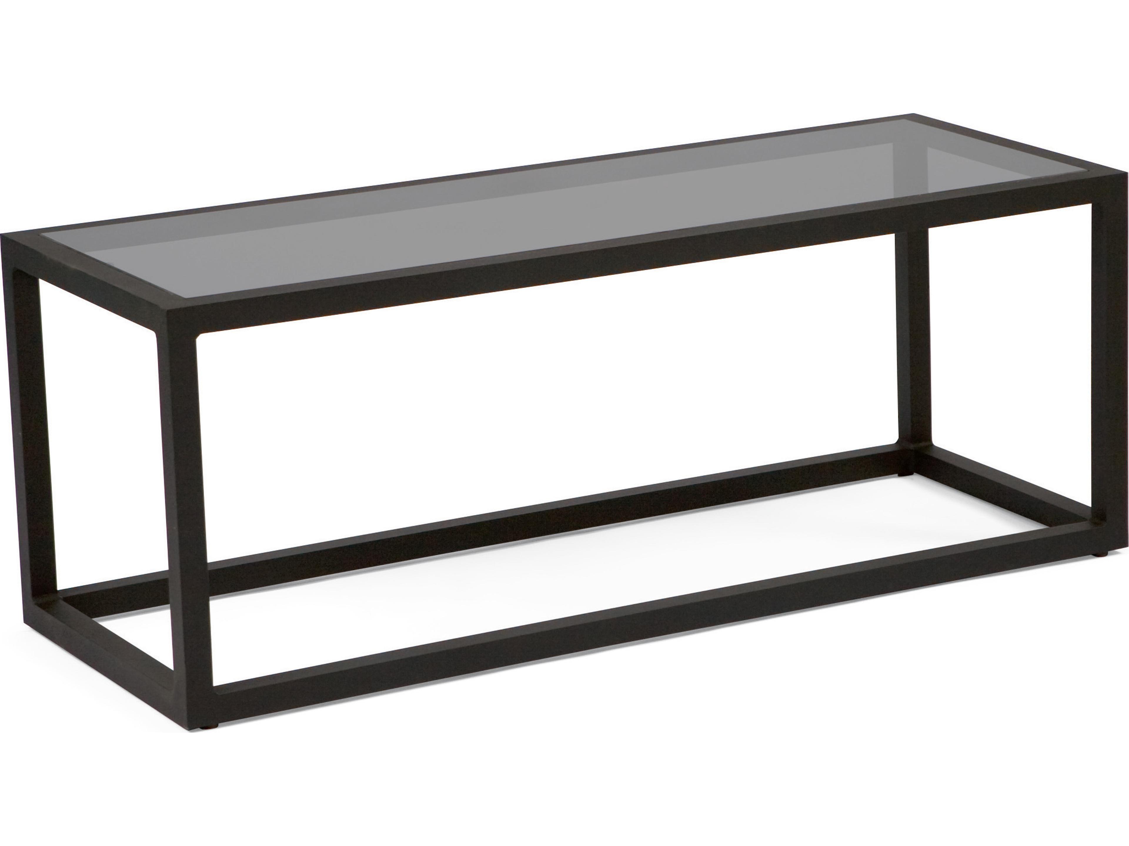 Woodard Salona By Joe Ruggiero Aluminum Rectangular Glass Top Outdoor Coffee Table