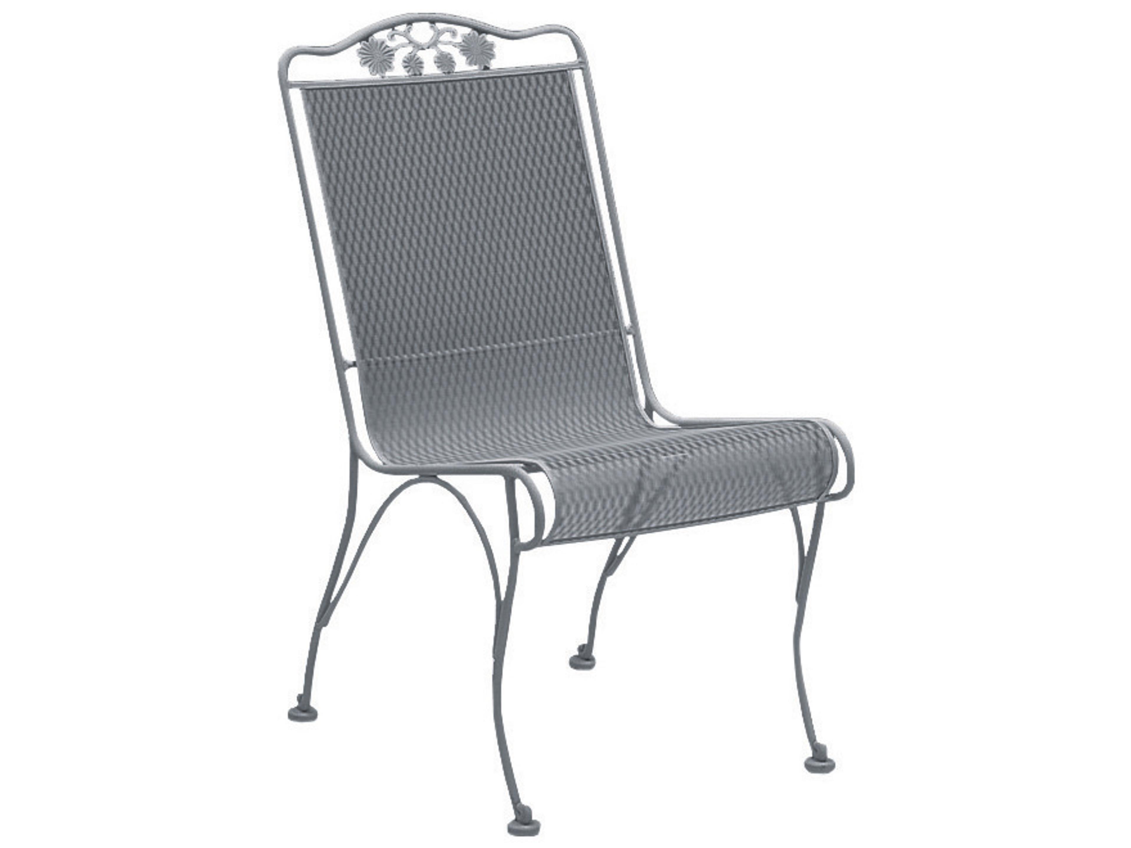Briarwood Wrought Iron High Back Outdoor Patio Dining Side Chair with Cushion