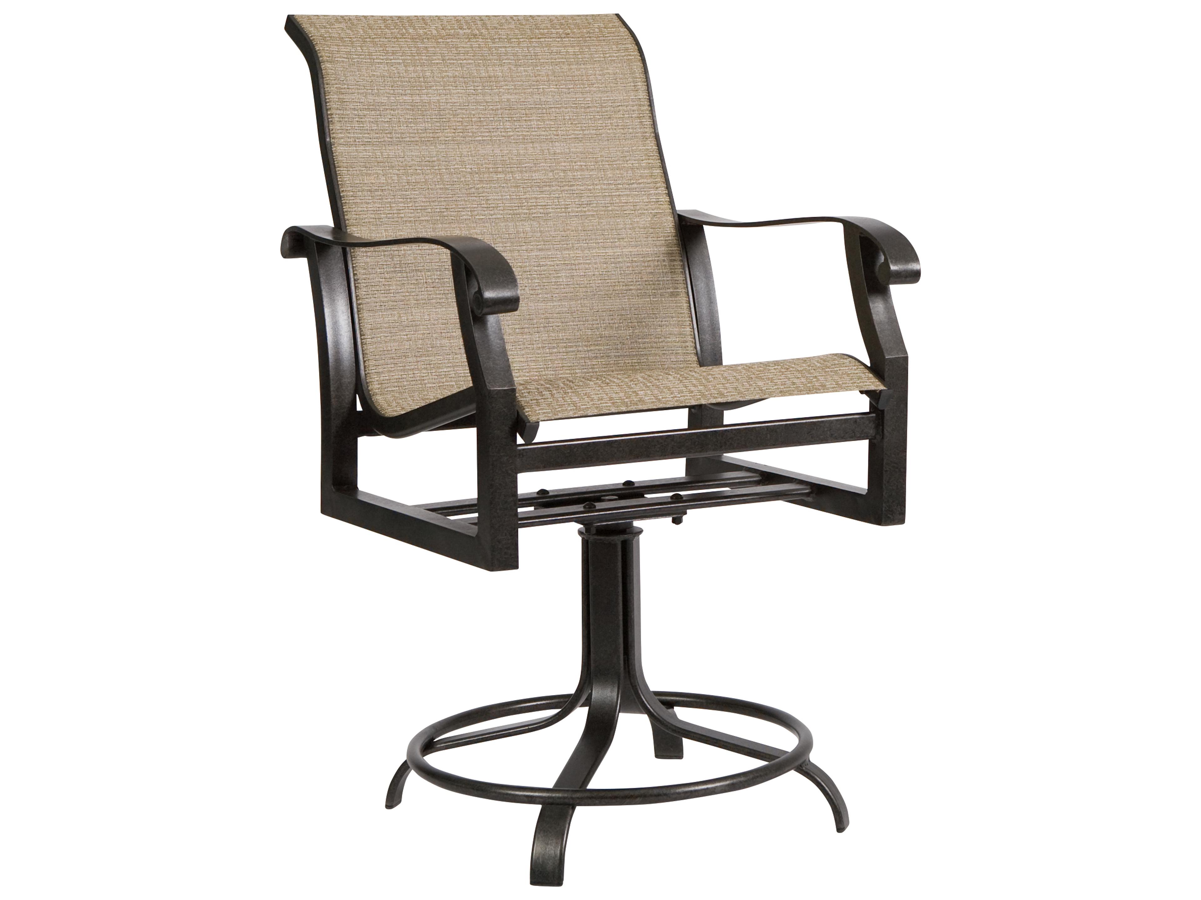 Cortland Sling Aluminum Swivel Outdoor Patio Counter Stool