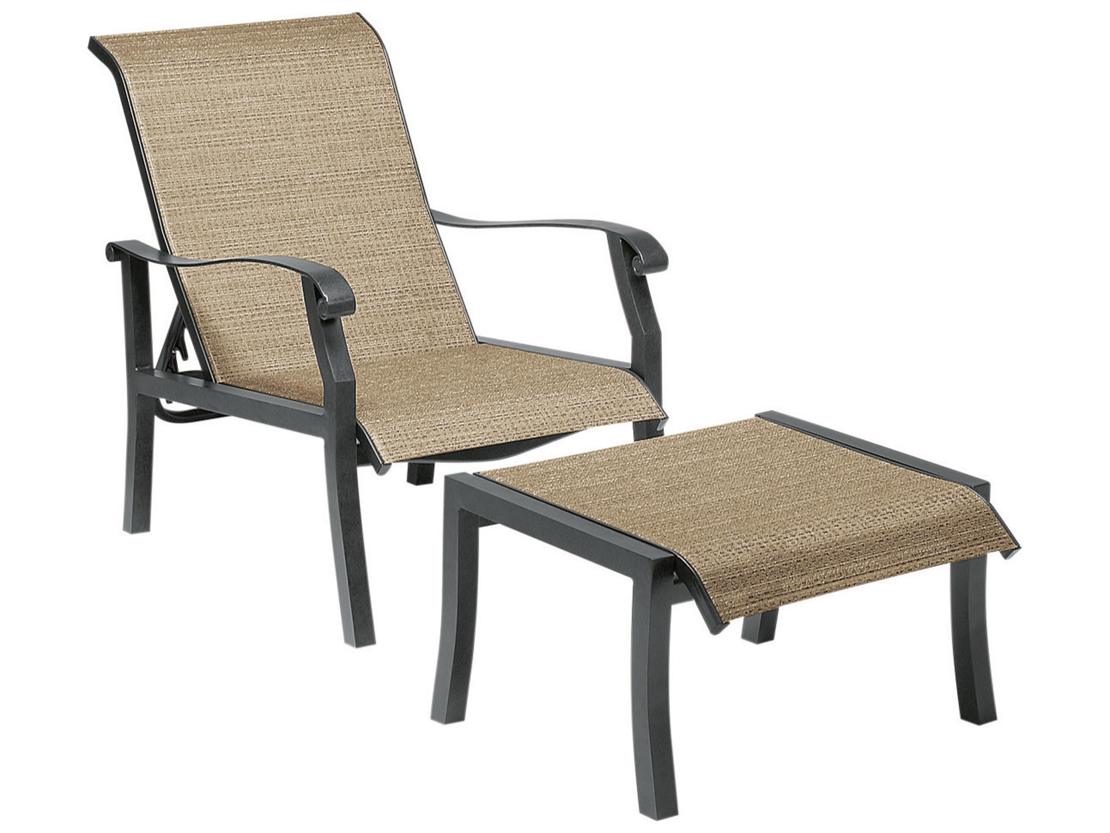 Woodard Cortland Sling Aluminum Adjustable Patio Lounge Chair