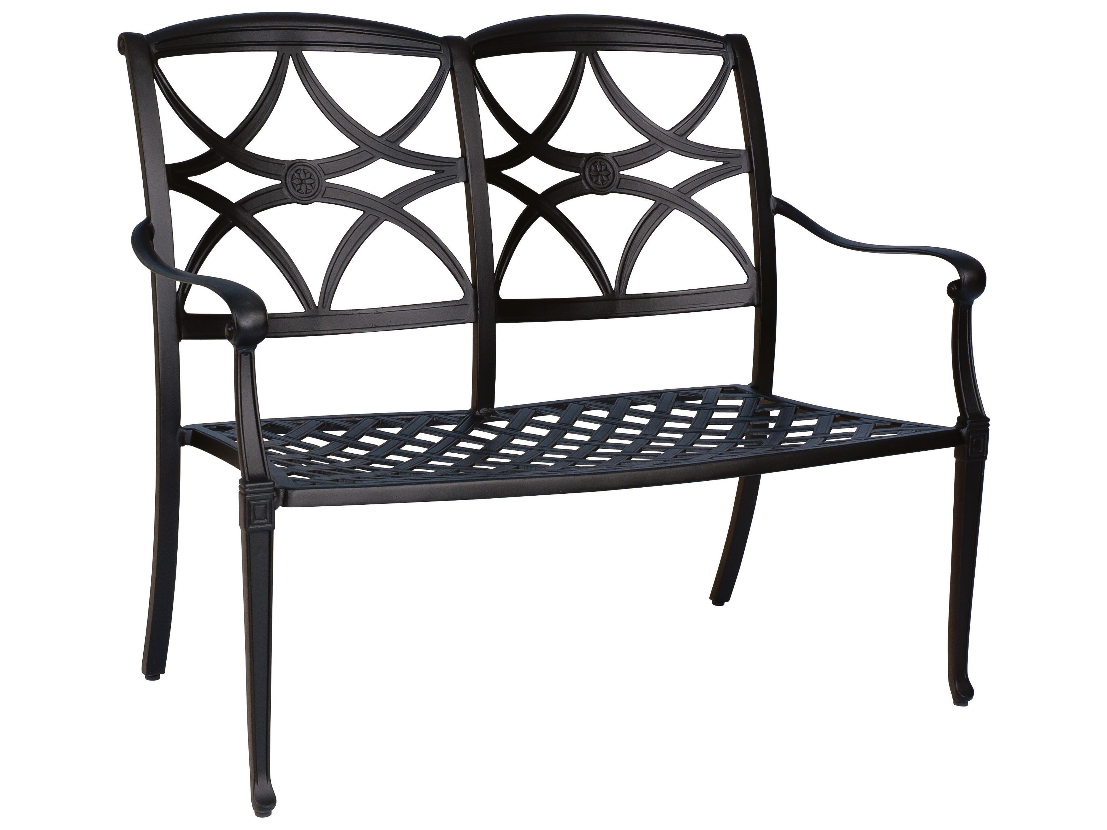 Wiltshire Cast Aluminum Outdoor Bench with Cushion