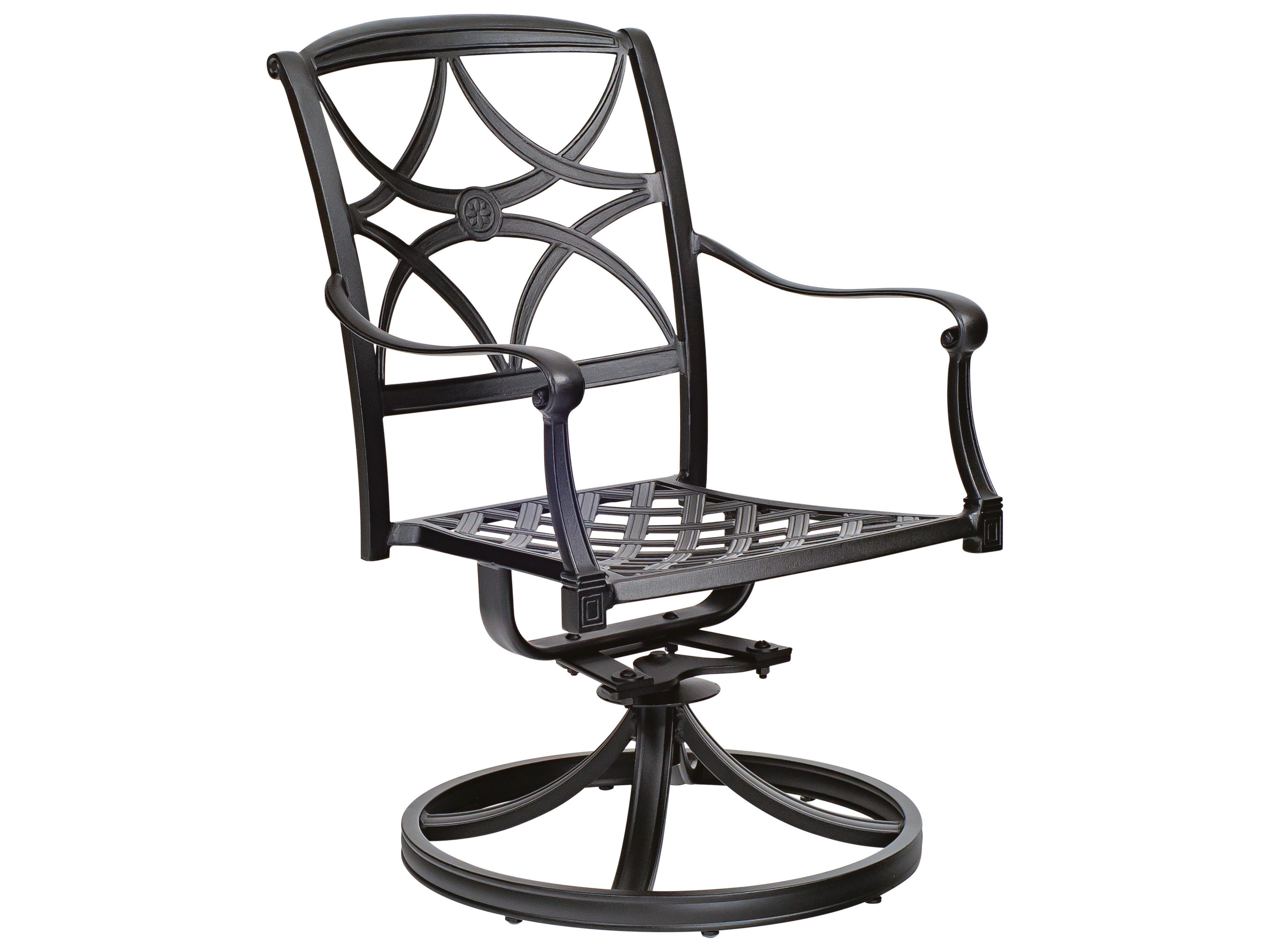 Wiltshire Cast Aluminum Swivel Rocker Outdoor Patio Dining Arm Chair with Cushion