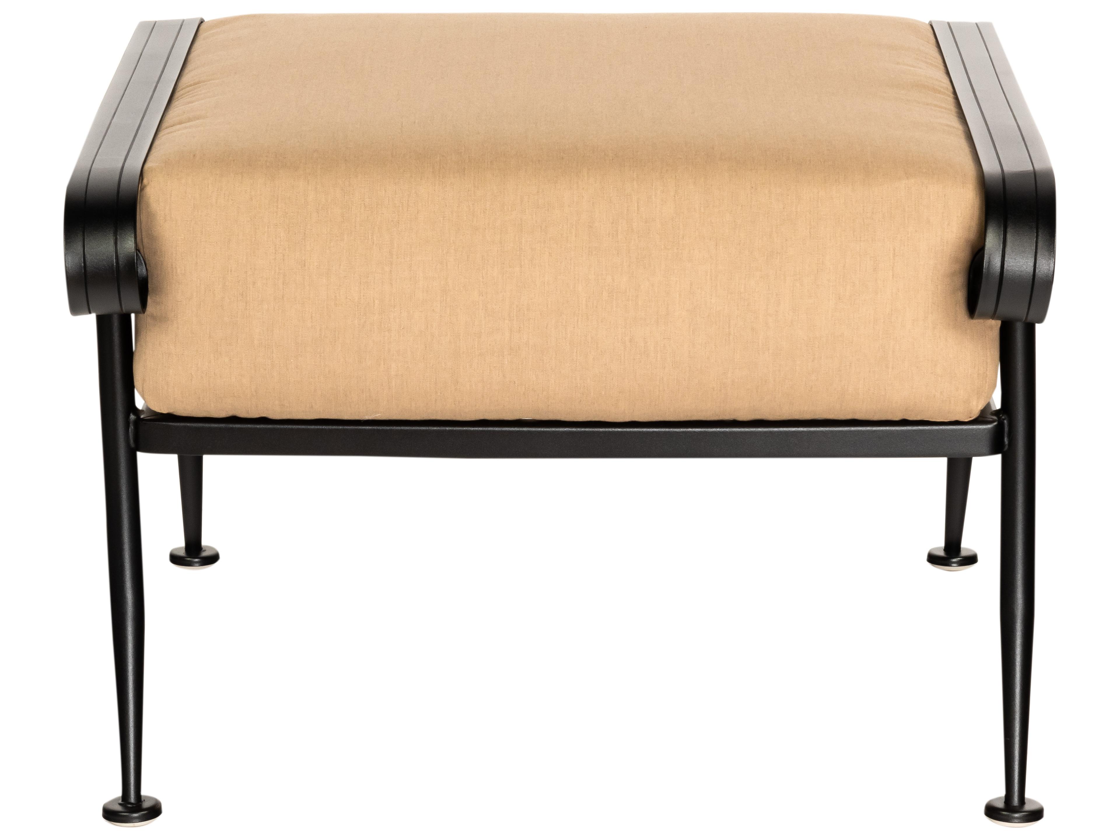 Woodard Derby Cushion Wrought Iron Patio Ottoman