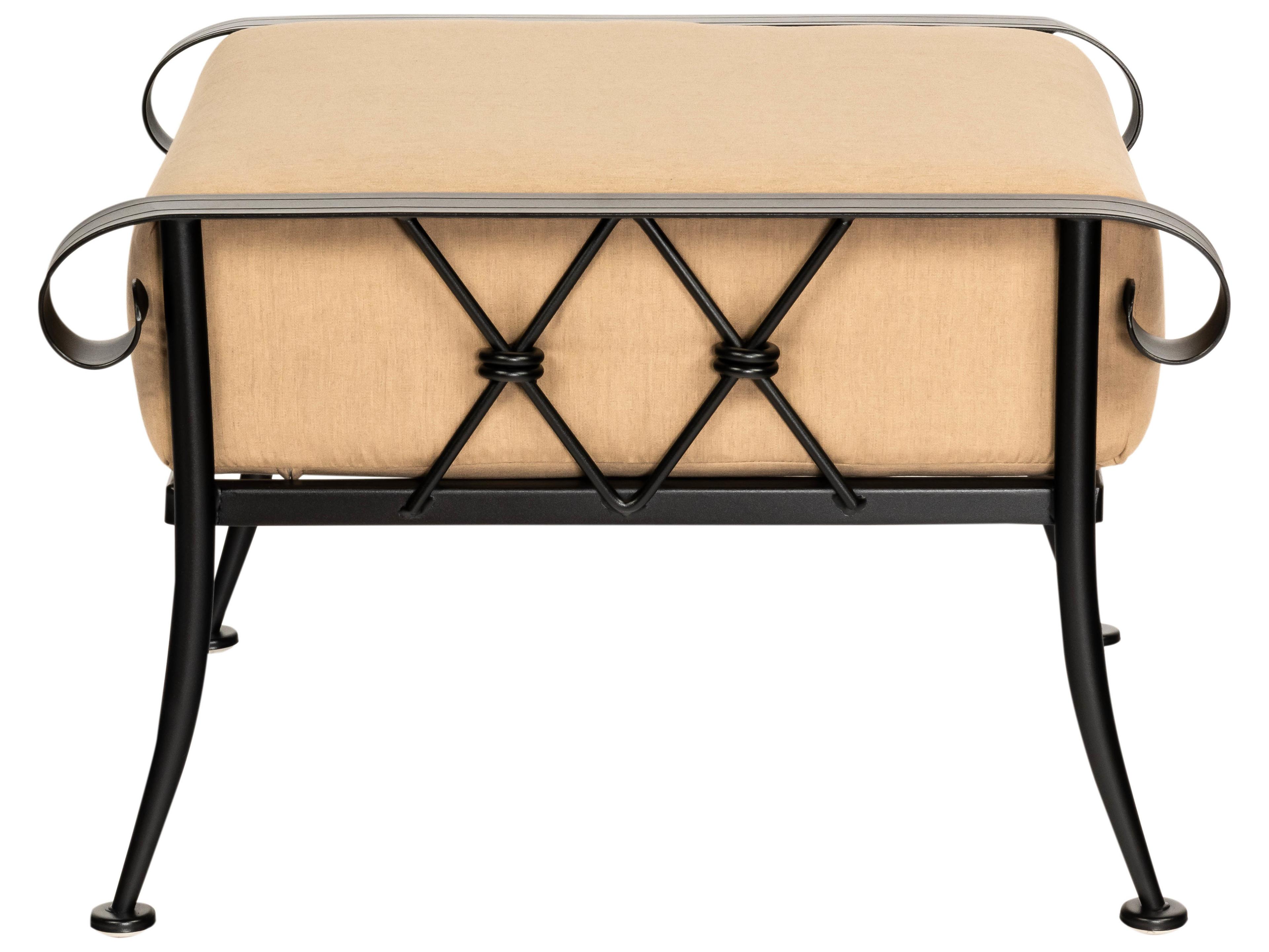 Woodard Derby Cushion Wrought Iron Patio Ottoman
