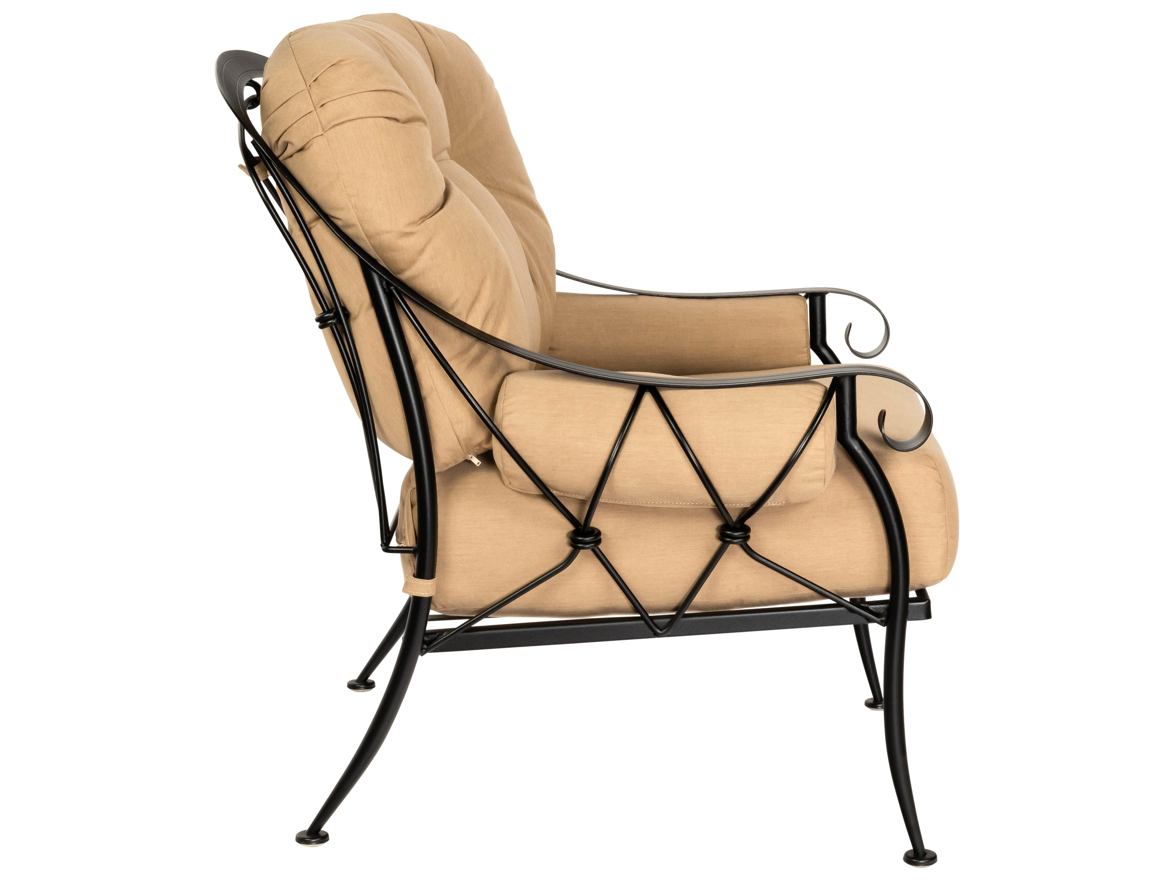 Woodard Derby Cushion Wrought Iron Patio Lounge Chair