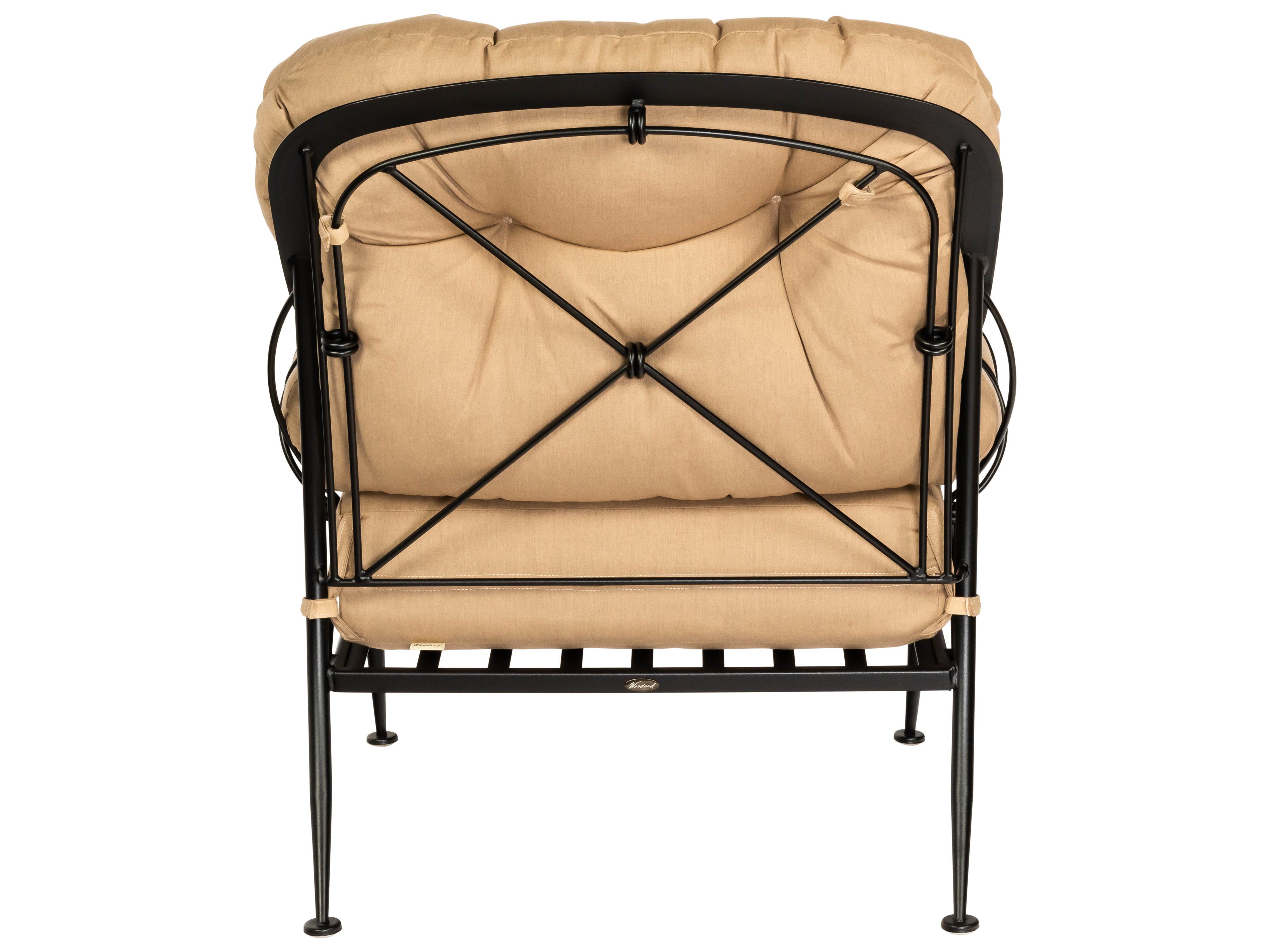 Woodard Derby Cushion Wrought Iron Patio Lounge Chair