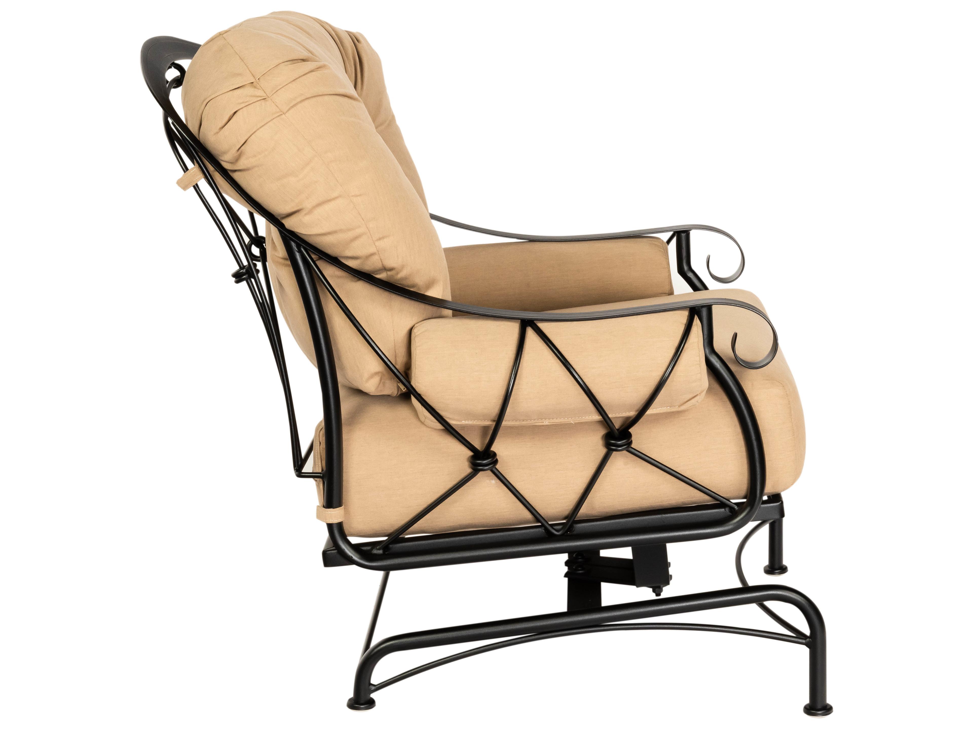 Woodard Derby Cushion Wrought Iron Spring Outdoor Lounge Chair