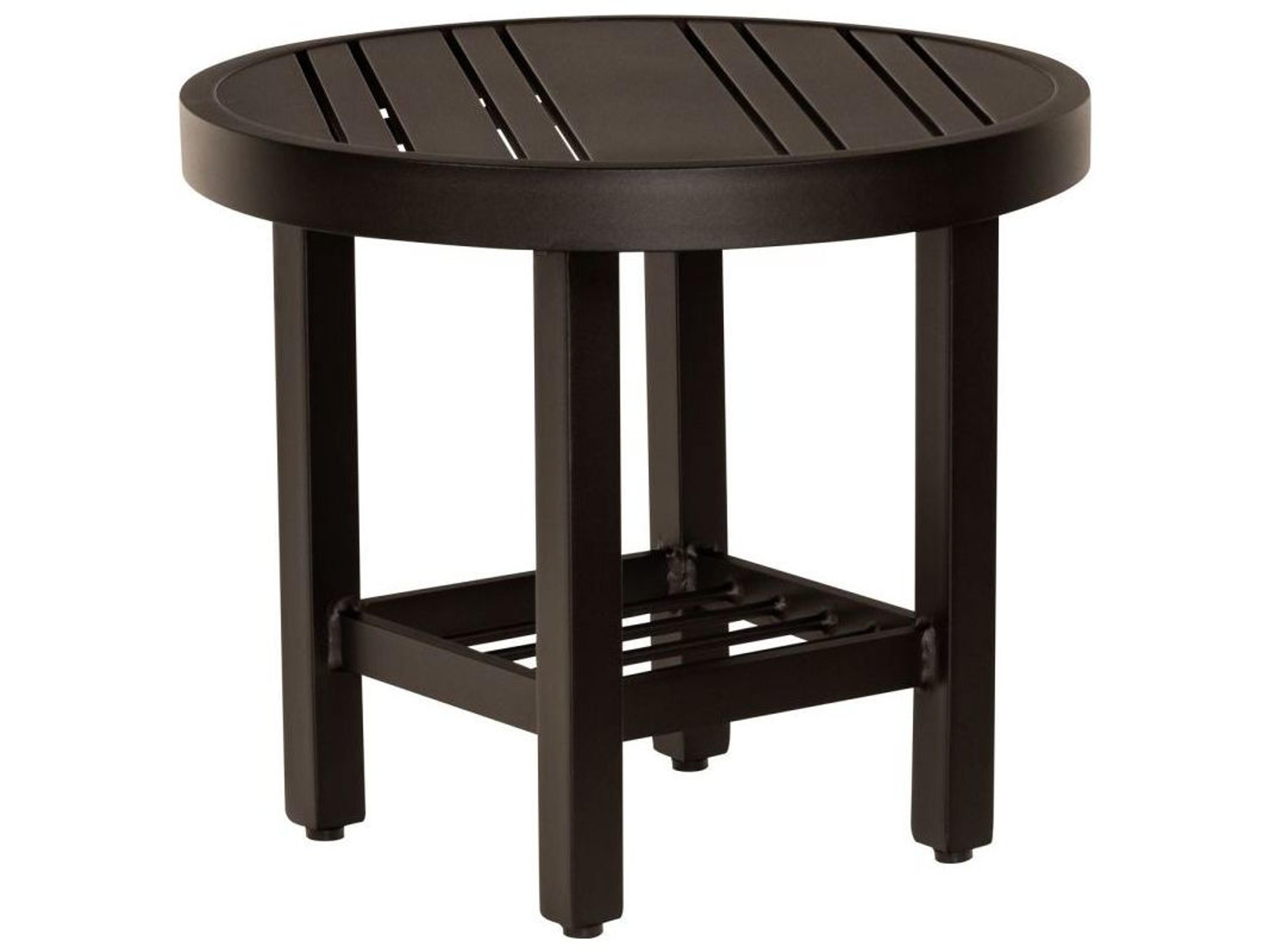 Tri-slat Aluminum Round Patio End Table