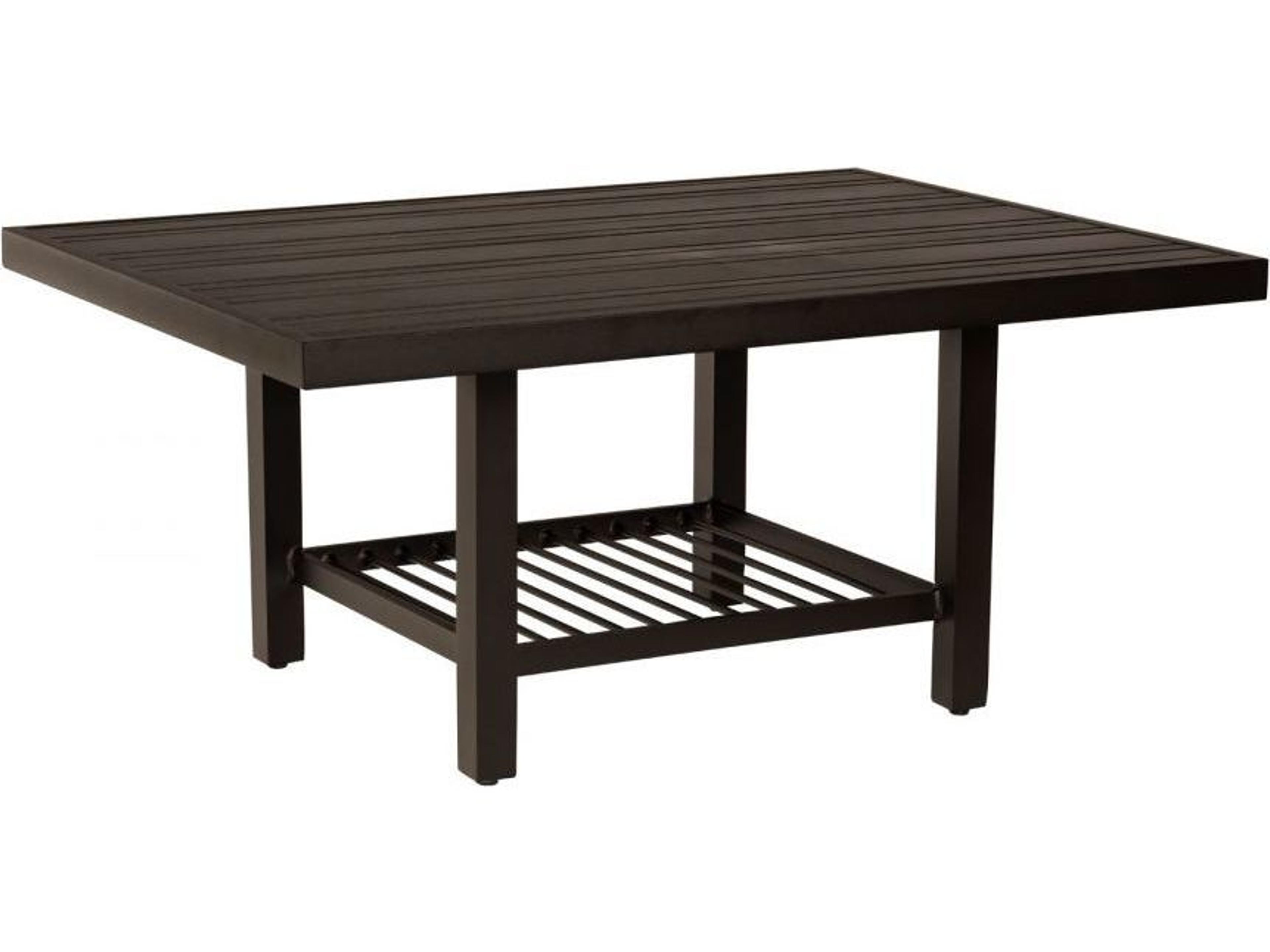 Tri-slat Aluminum Rectangular Outdoor Patio Coffee Table