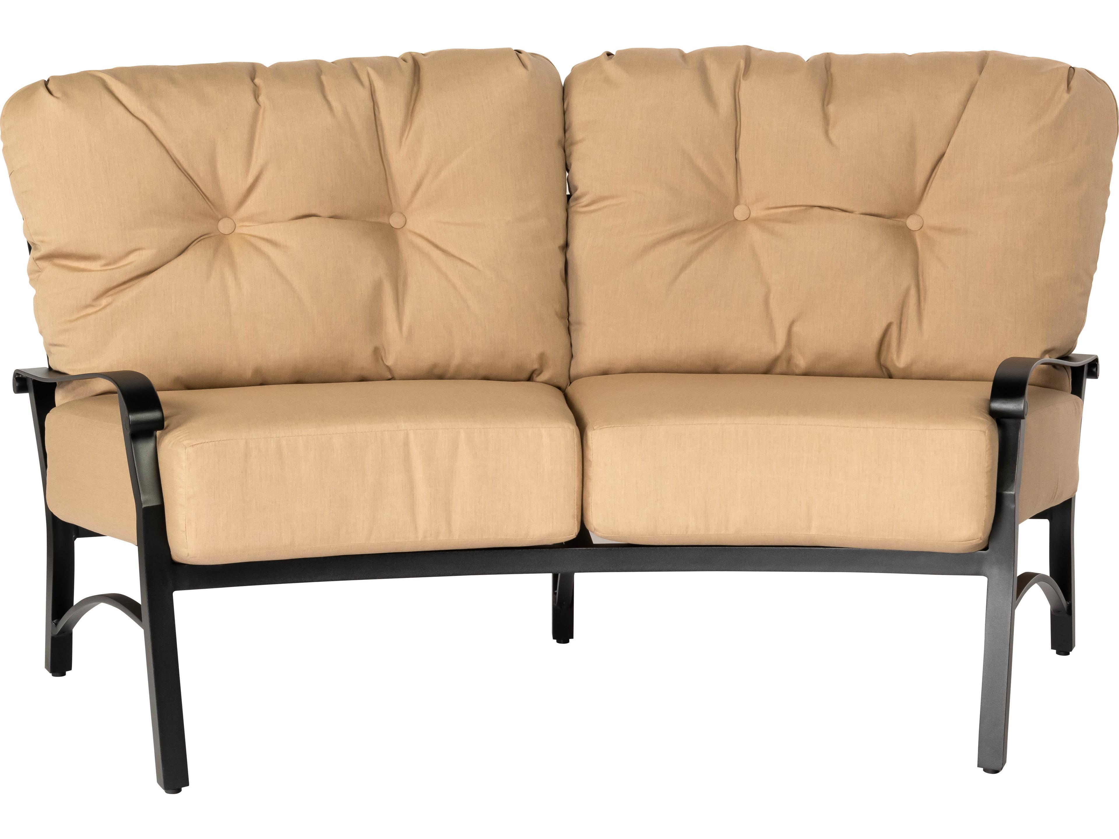 Woodard Cortland Cushion Aluminum Crescent Patio Loveseat