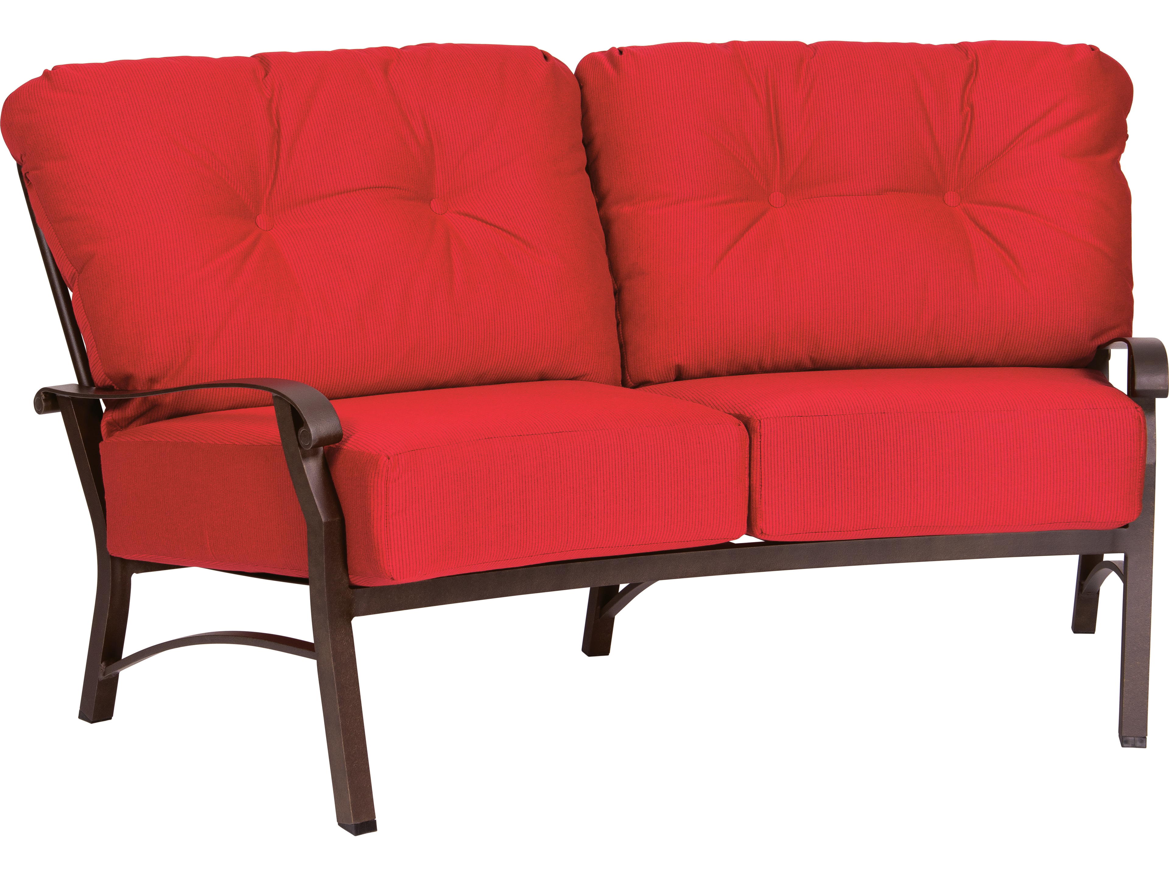 Woodard Cortland Cushion Aluminum Crescent Patio Loveseat