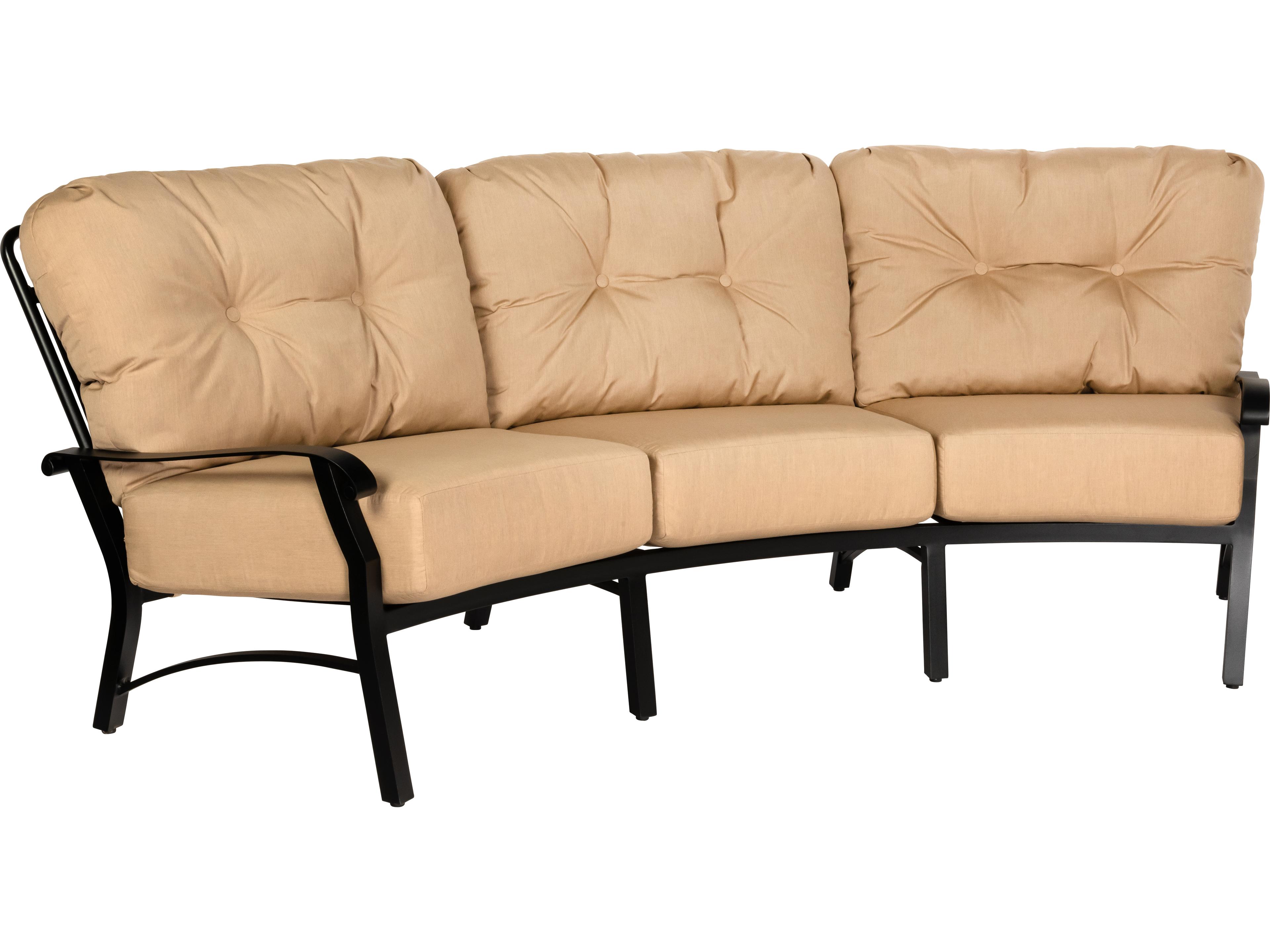Cortland Cushion Aluminum Crescent Curved Patio Sofa