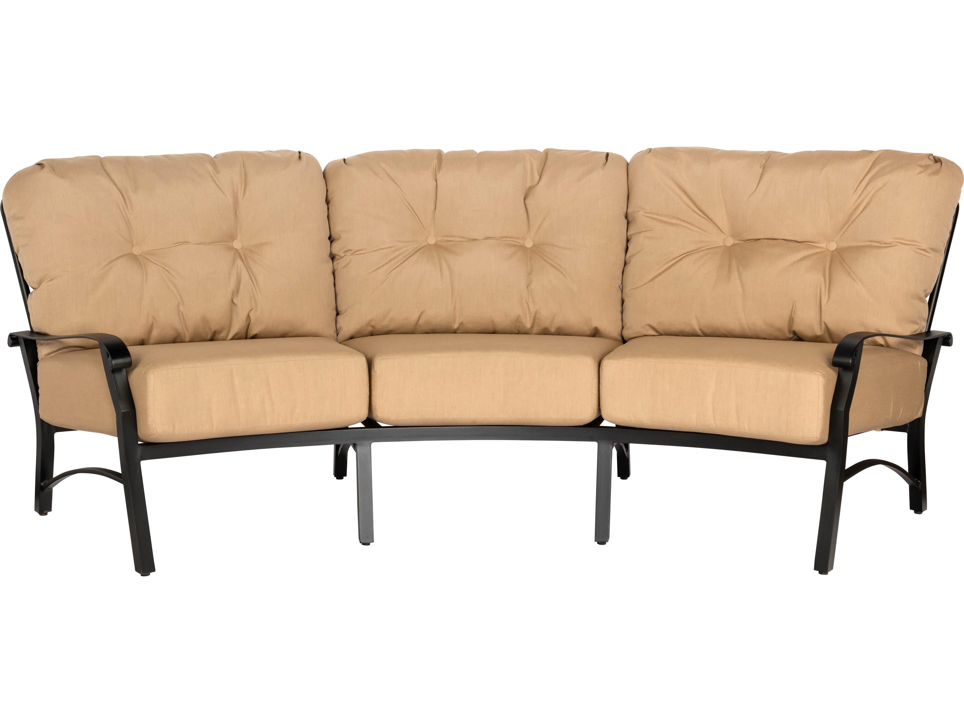 Woodard Cortland Cushion Aluminum Crescent Curved Patio Sofa